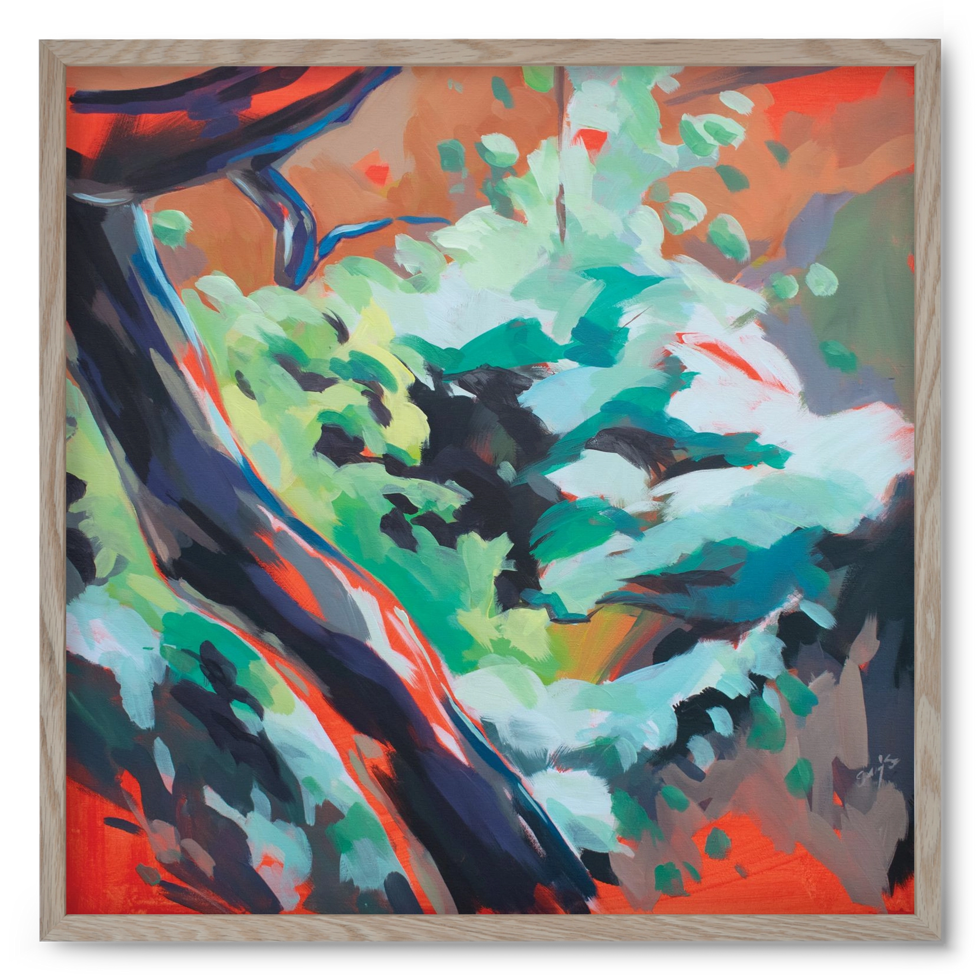 The garden, 50x50 cm (50x50 cm), Tölgy keret