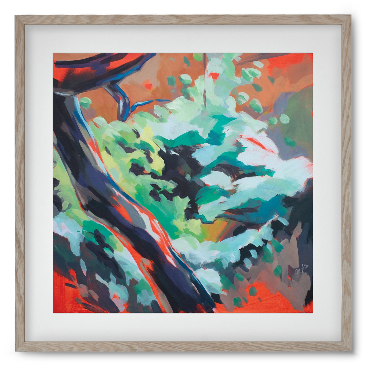 The garden, 50x50 cm (40x40 cm), Tölgy keret, paszpartuval