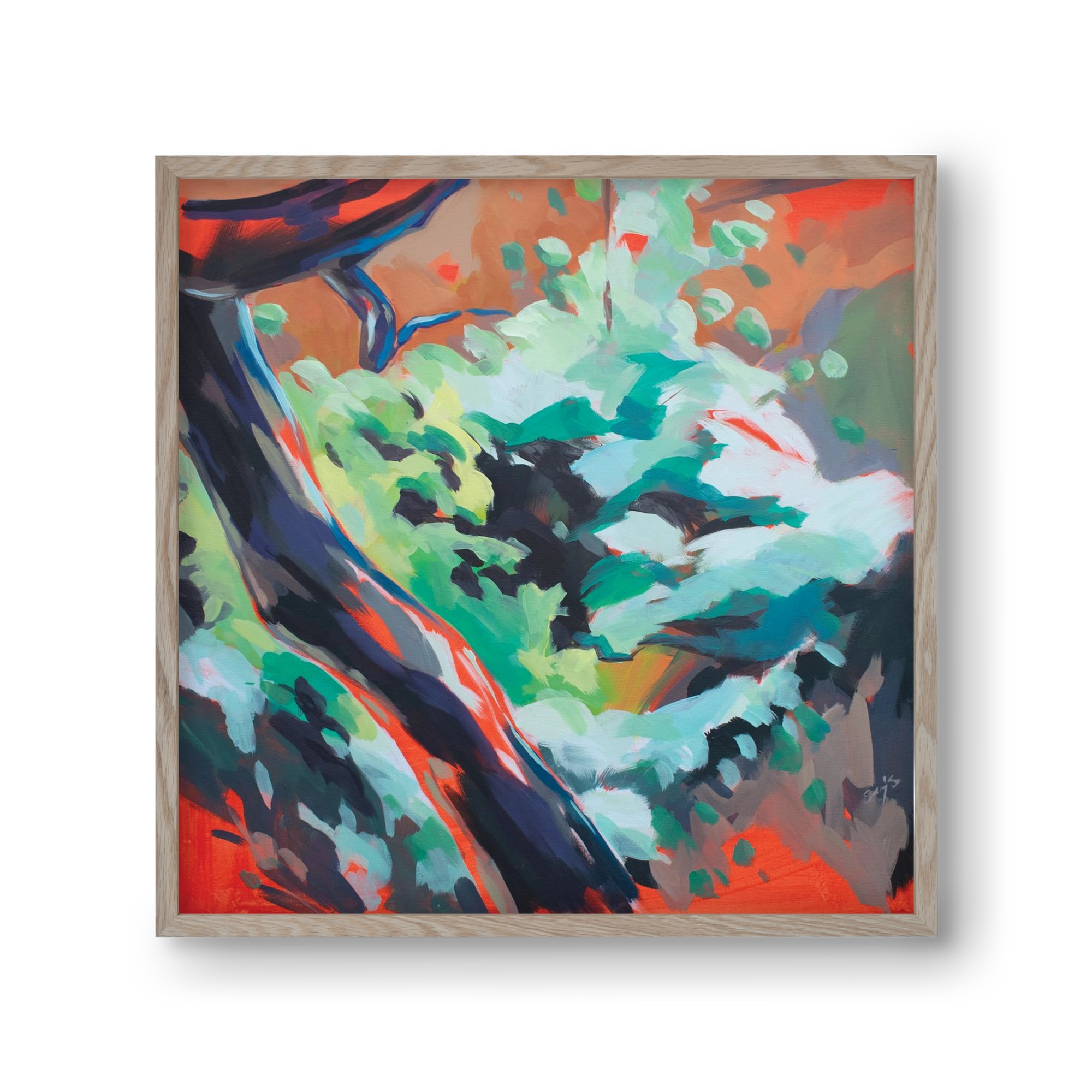 The garden, 30x30 cm (30x30 cm), Tölgy keret