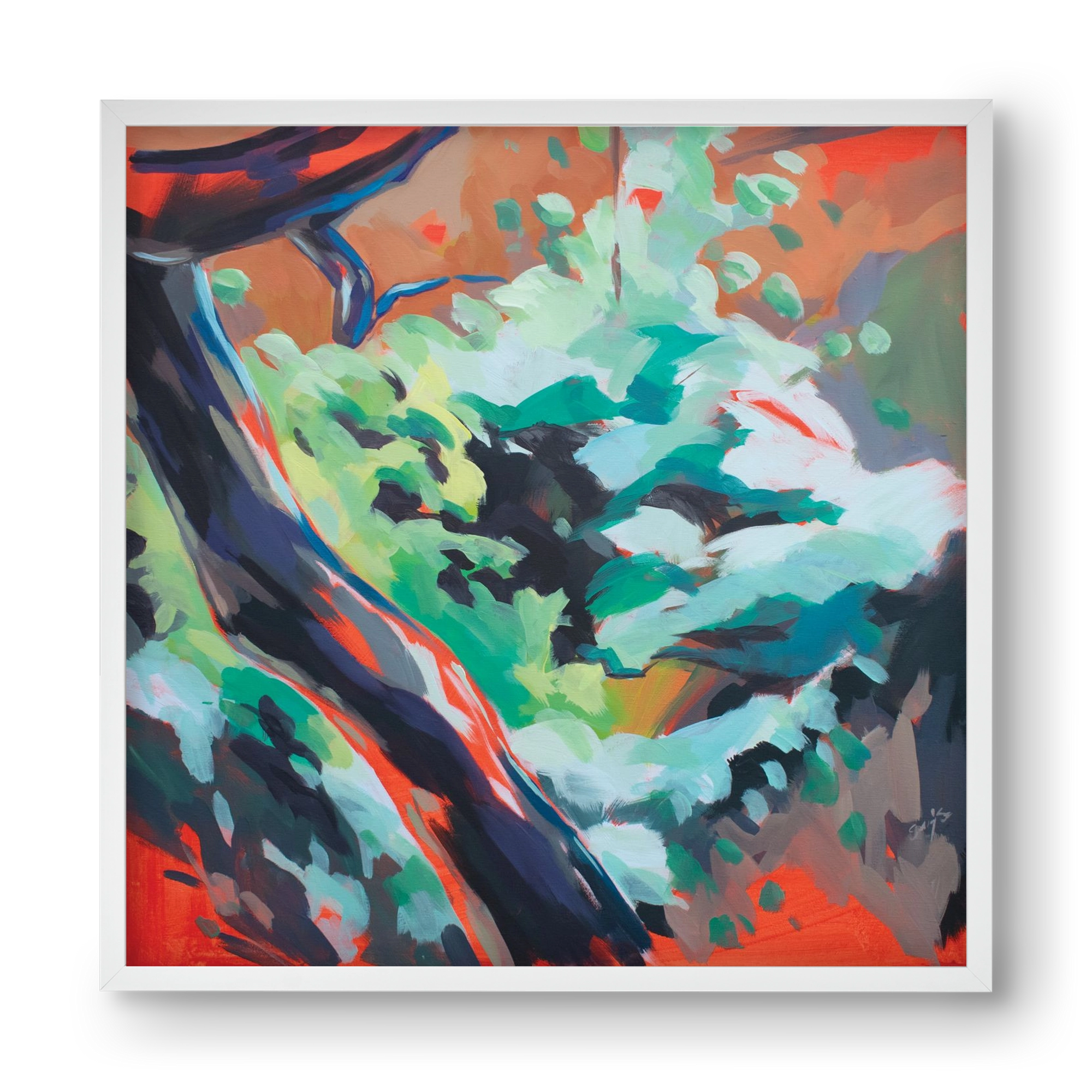 The garden, 40x40 cm (40x40 cm), Fehér keret