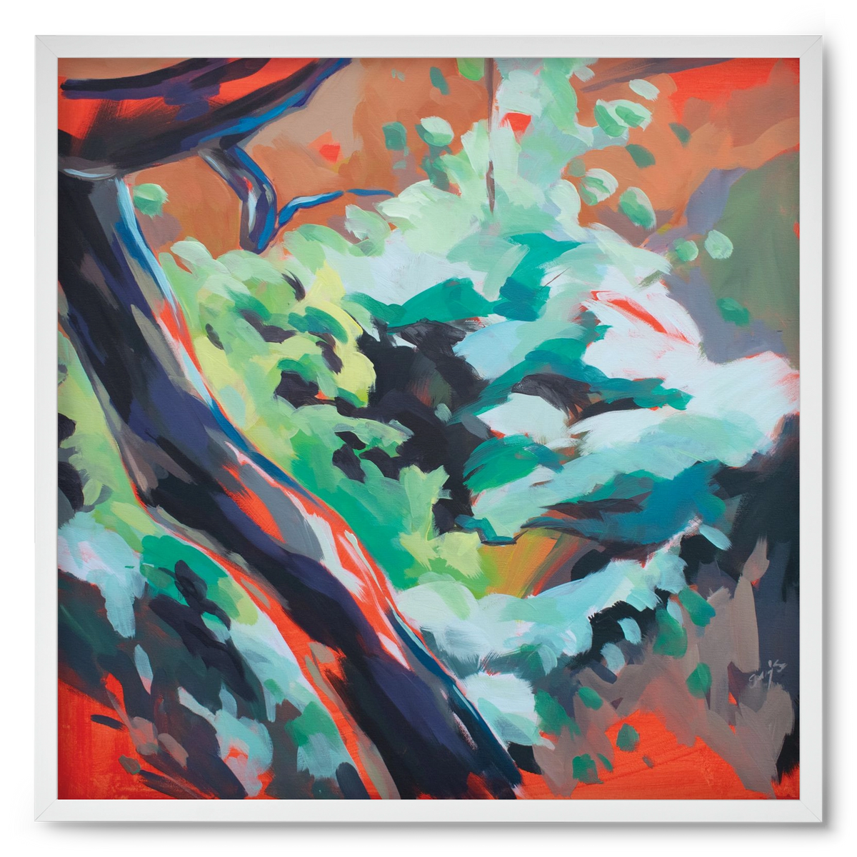 The garden, 50x50 cm (50x50 cm), Fehér keret