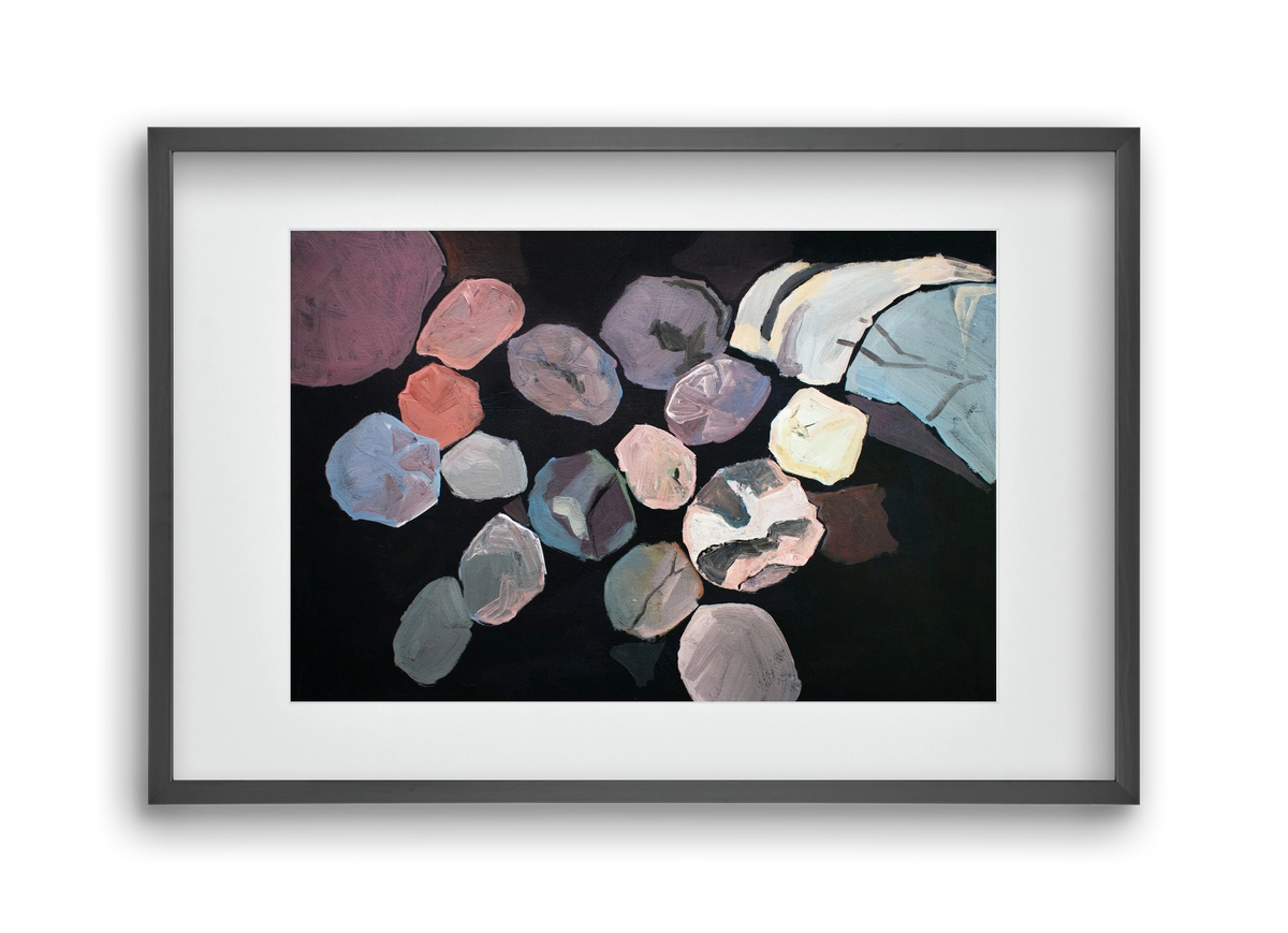 Absztrakt metszet, 45x30 cm (30x20 cm), Fekete keret, paszpartuval