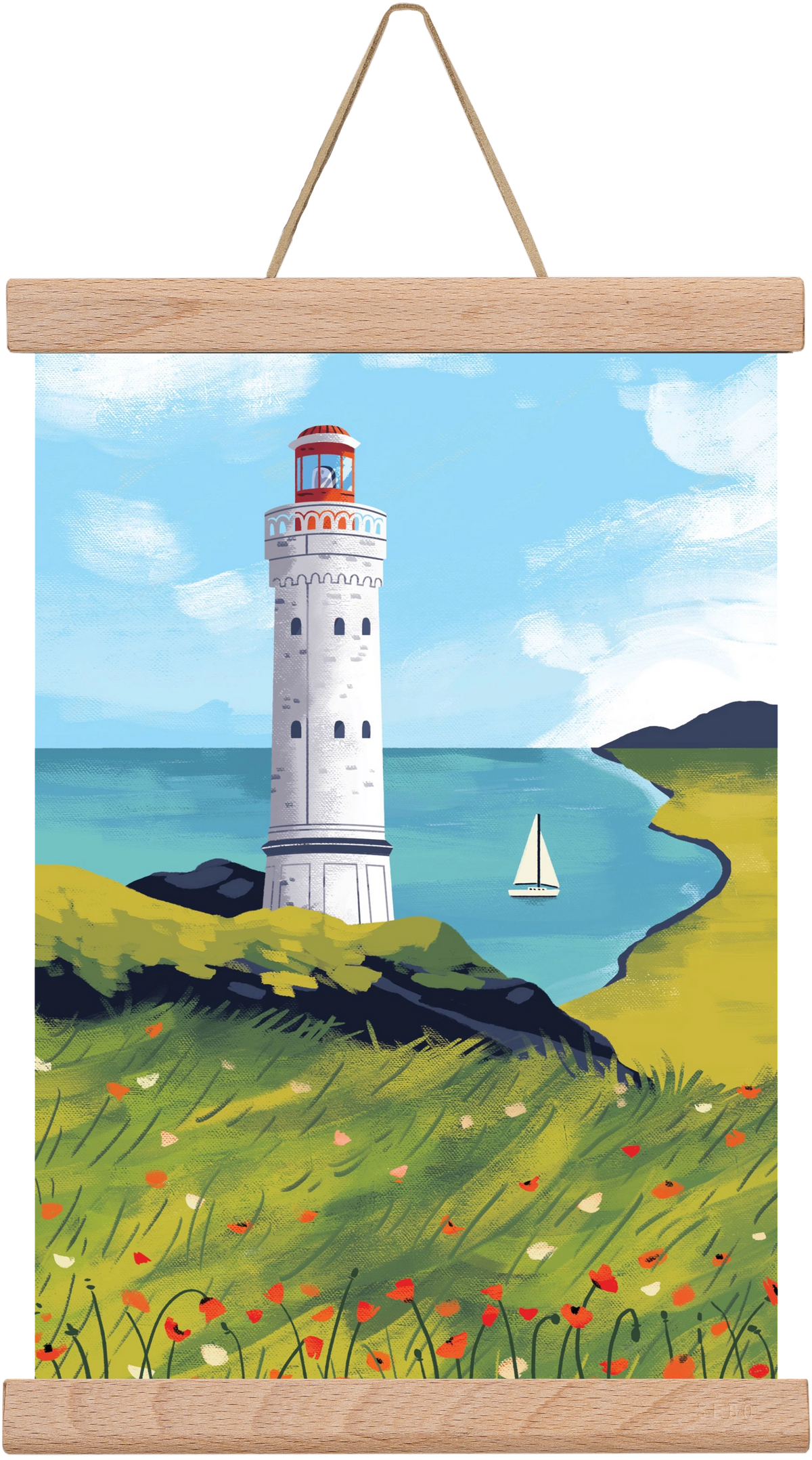 Pipacs mező, 20x30 cm (20x30 cm), Tölgy akasztó