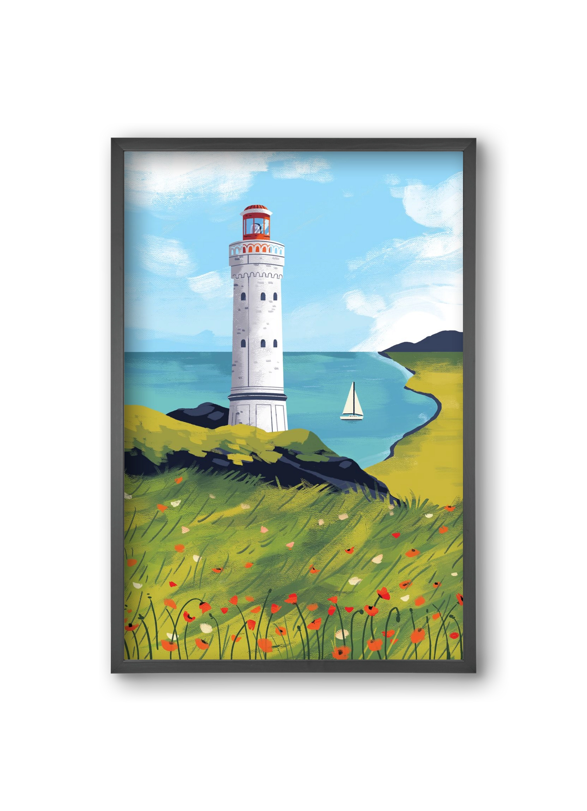 Pipacs mező, 20x30 cm (20x30 cm), Fekete keret