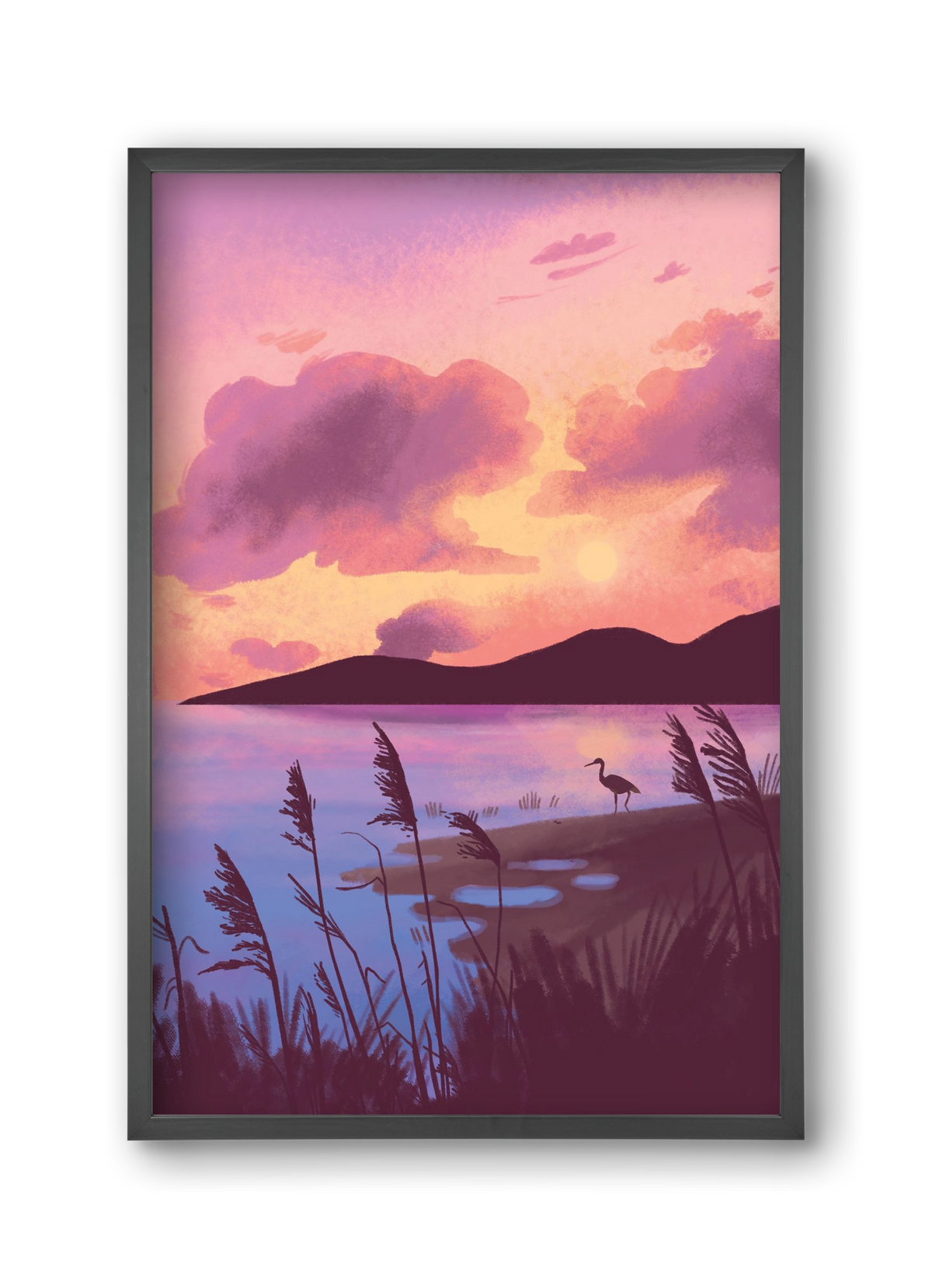 Naplemente, 30x45 cm (30x45 cm), Fekete keret