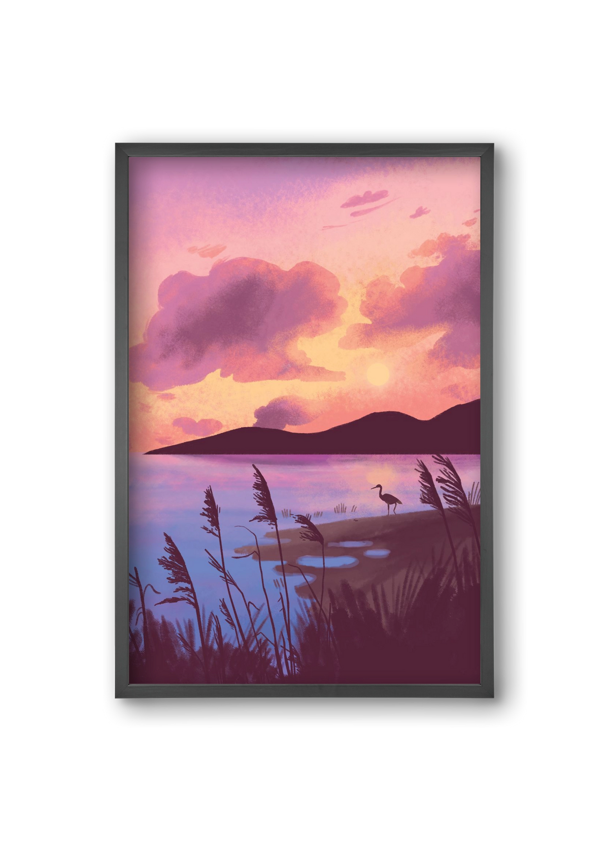 Naplemente, 20x30 cm (20x30 cm), Fekete keret