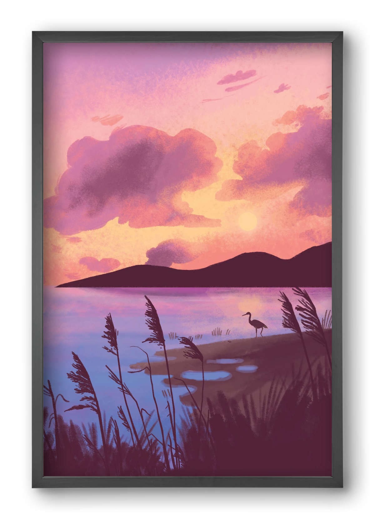 Naplemente, 40x60 cm (40x60 cm), Fekete keret