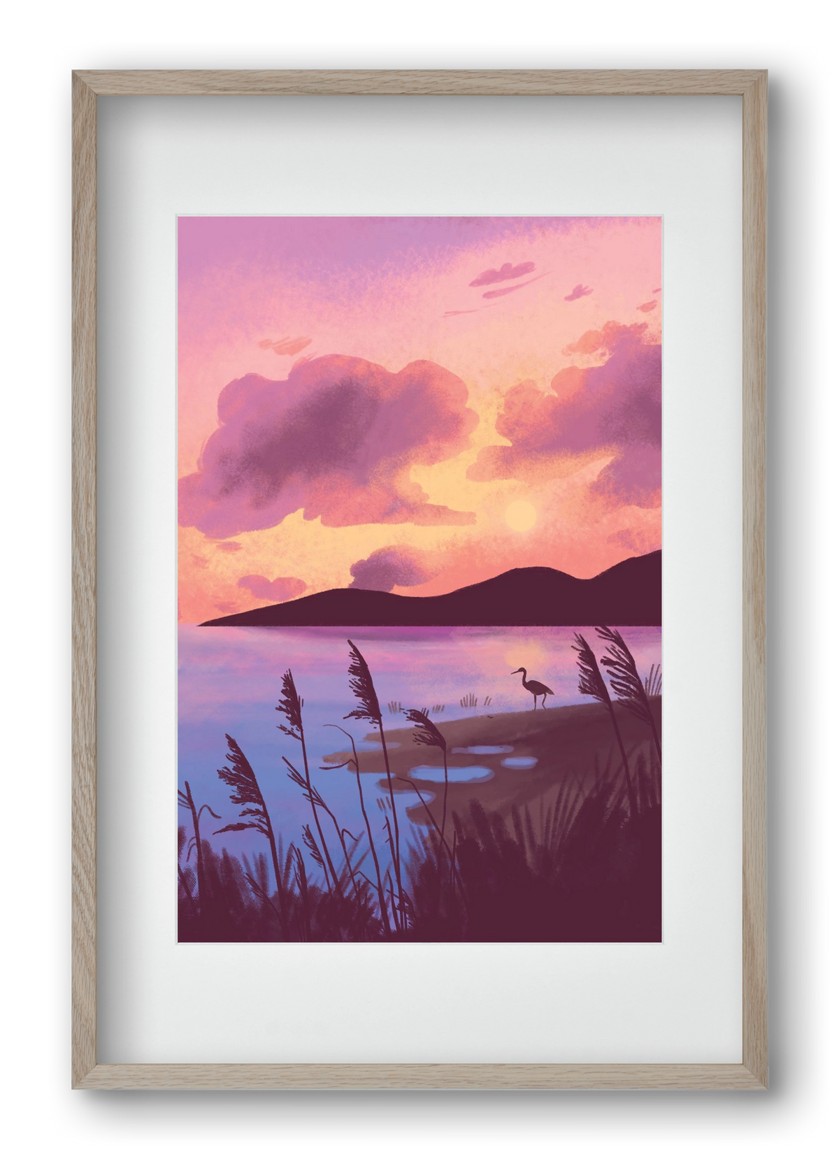 Naplemente, 40x60 cm (30x45 cm), Tölgy keret, paszpartuval