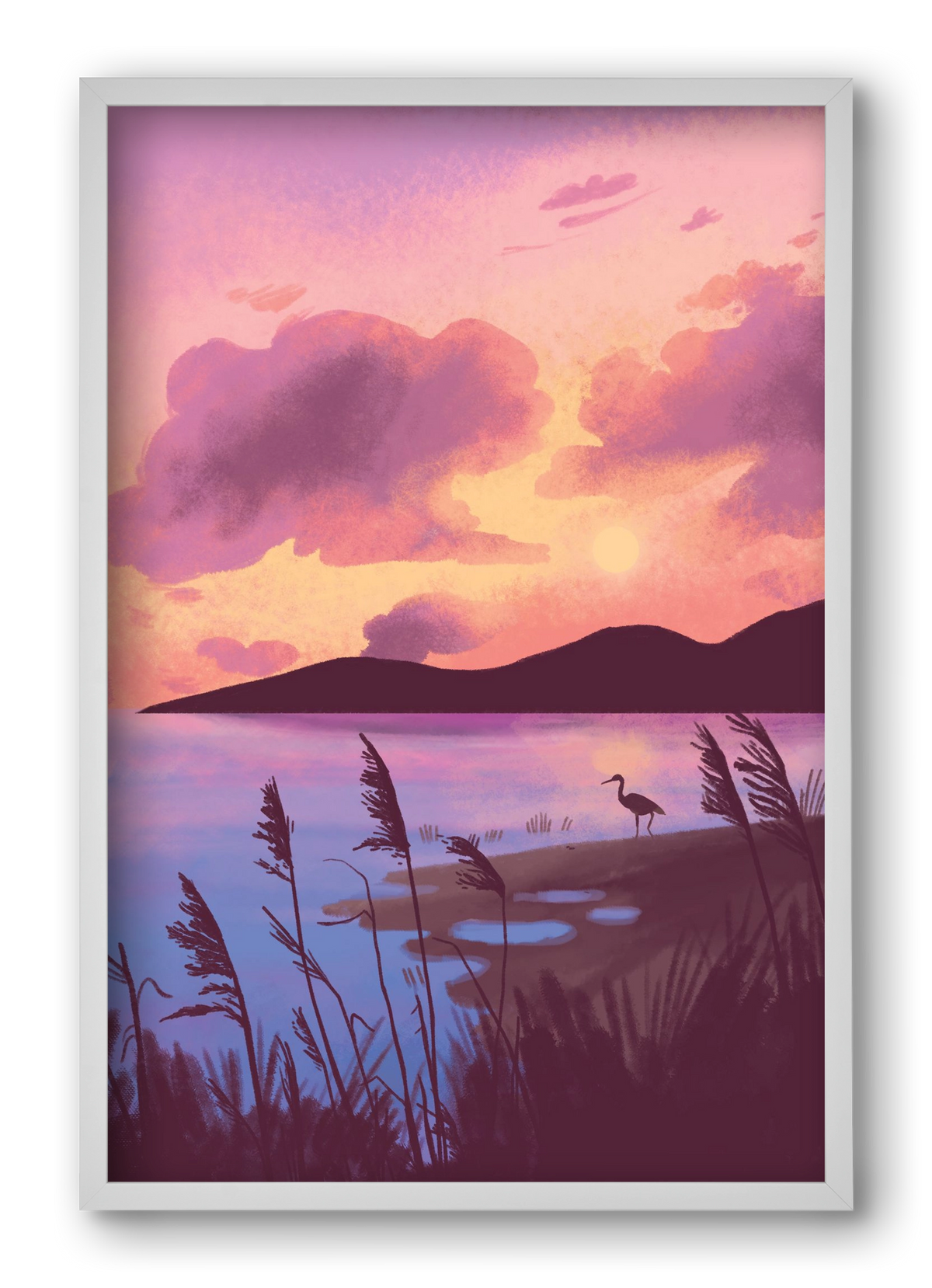 Naplemente, 40x60 cm (40x60 cm), Fehér keret