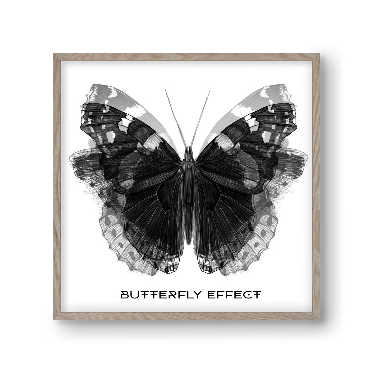 Butterfly effect, 30x30 cm (30x30 cm), Tölgy keret