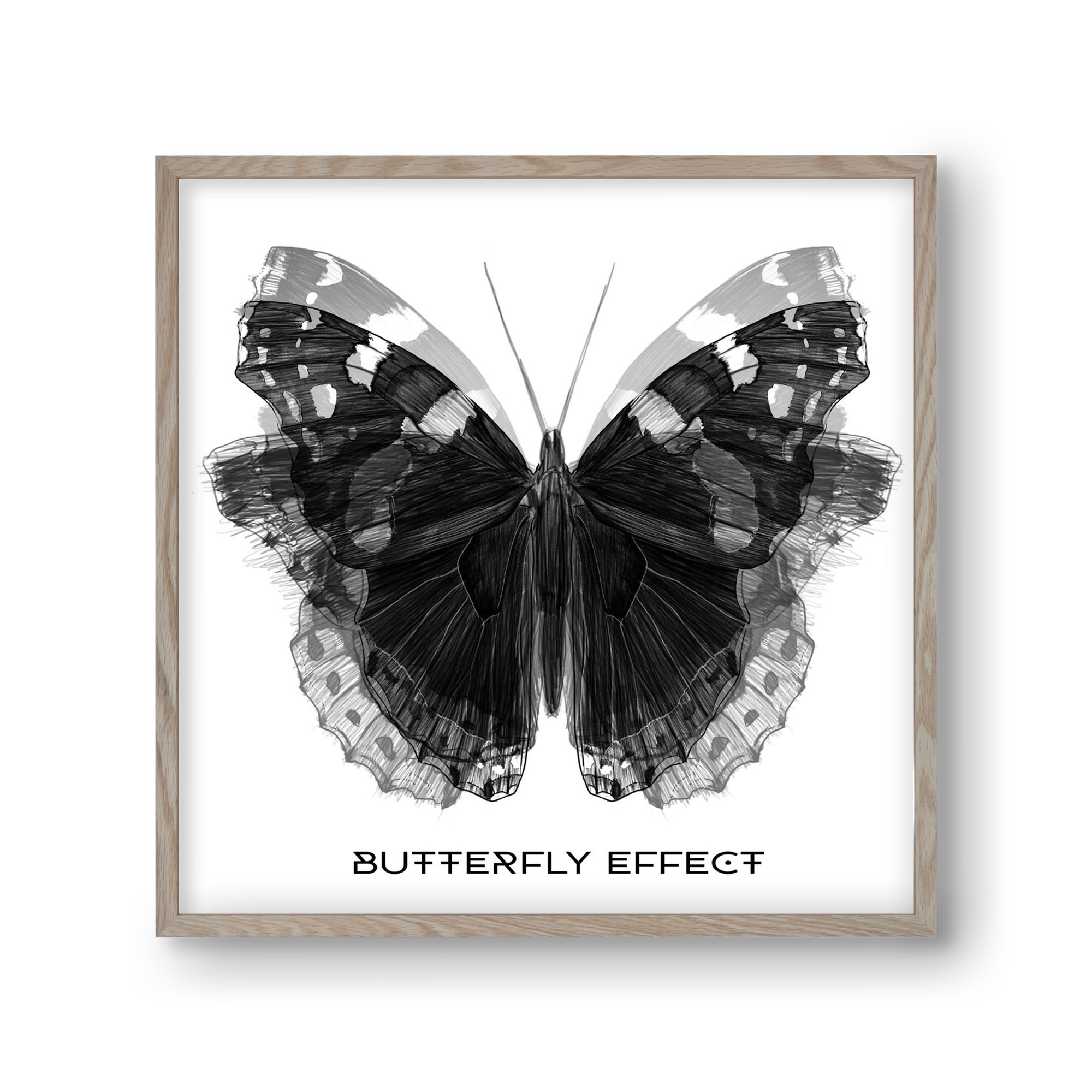 Butterfly effect, 30x30 cm (30x30 cm), Tölgy keret