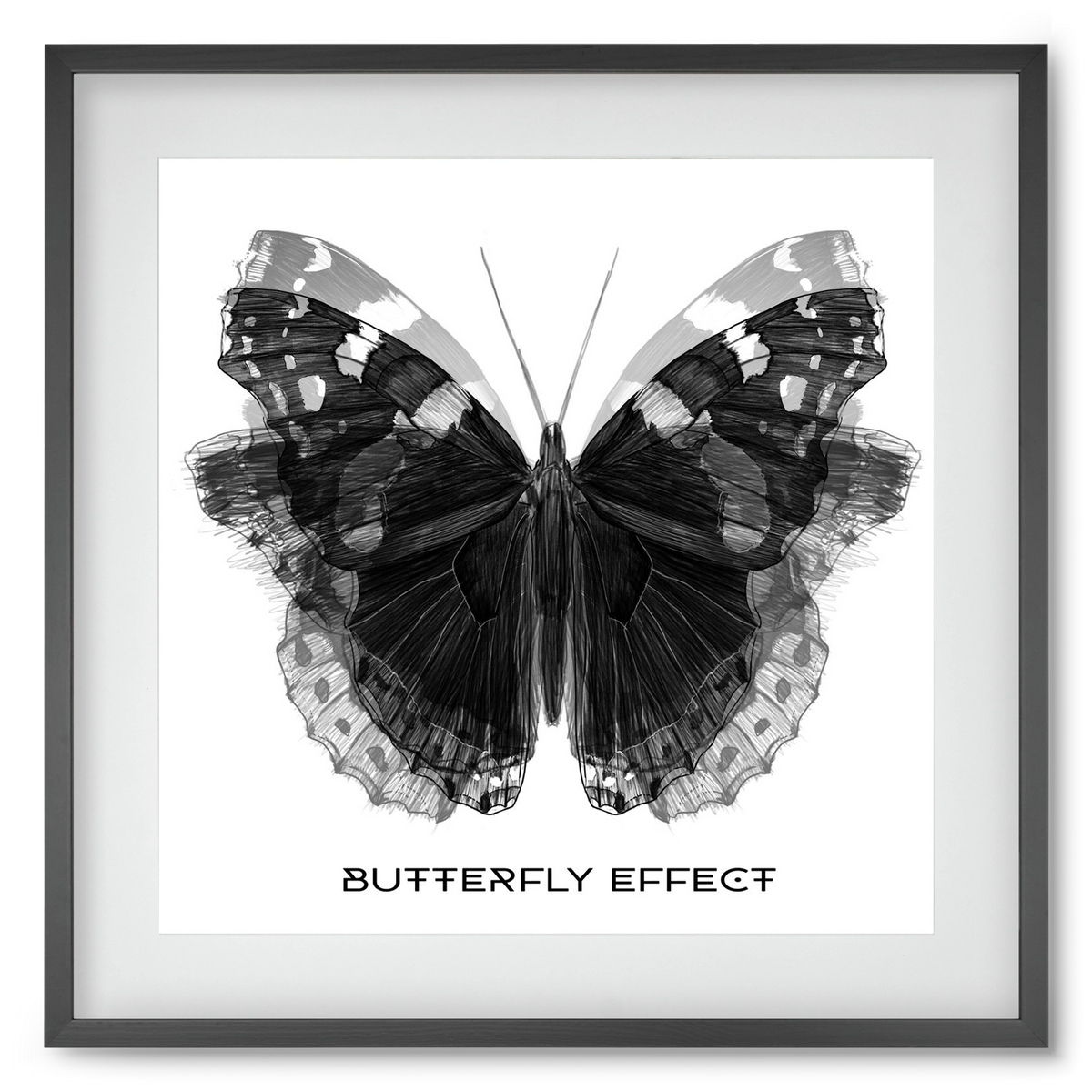 Butterfly effect, 50x50 cm (40x40 cm), Fekete keret, paszpartuval