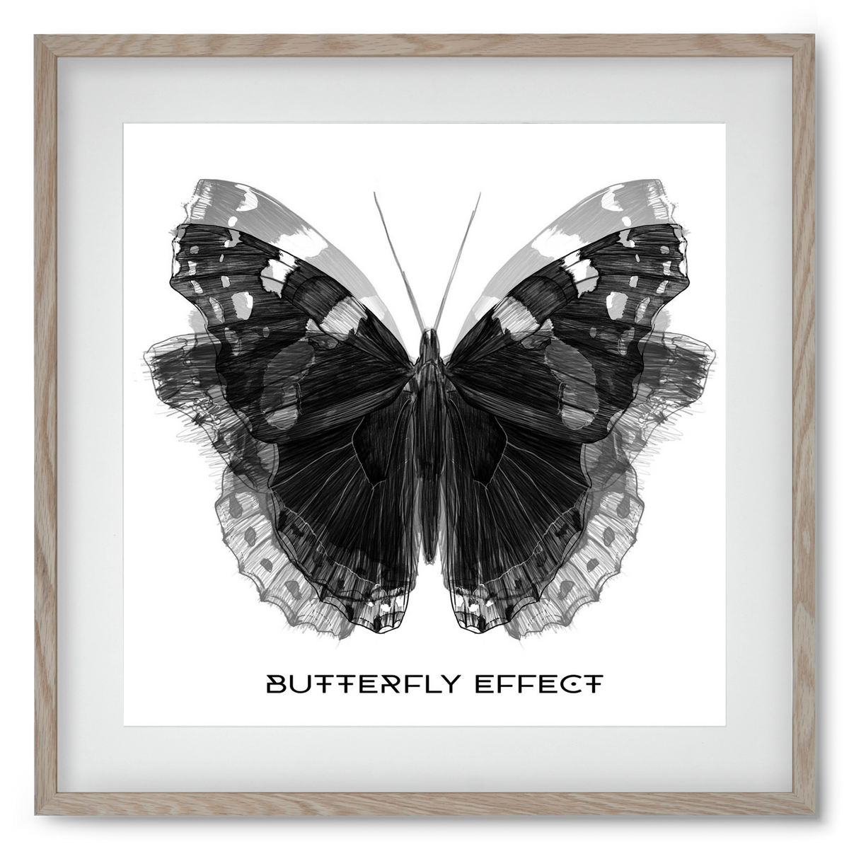 Butterfly effect, 50x50 cm (40x40 cm), Tölgy keret, paszpartuval