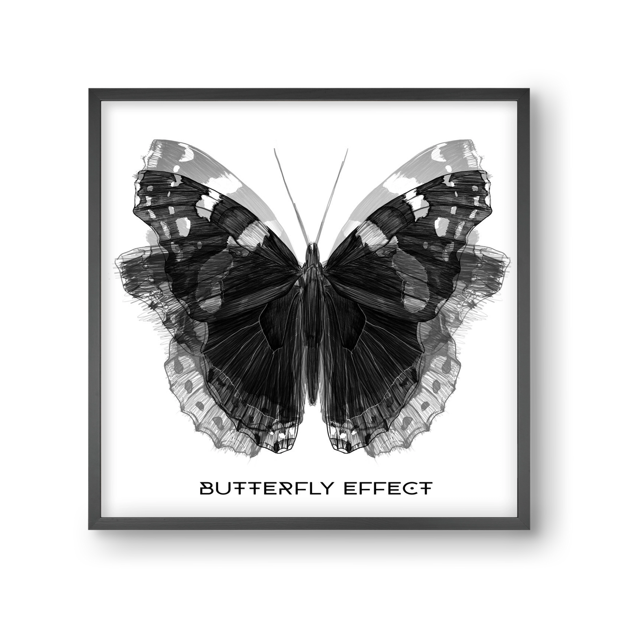 Butterfly effect, 30x30 cm (30x30 cm), Fekete keret