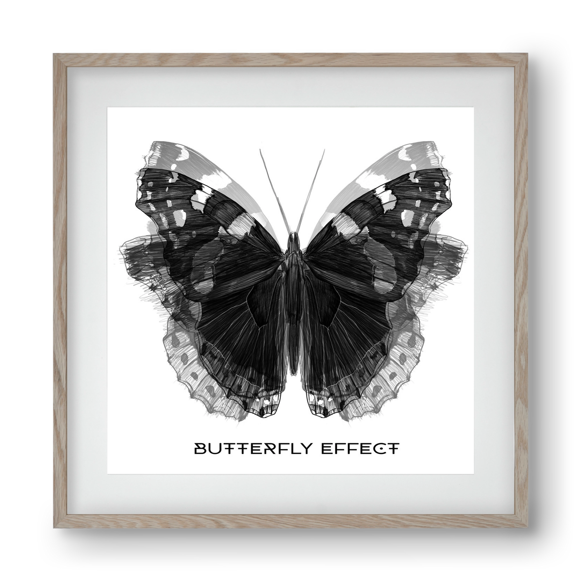 Butterfly effect, 40x40 cm (30x30 cm), Tölgy keret, paszpartuval