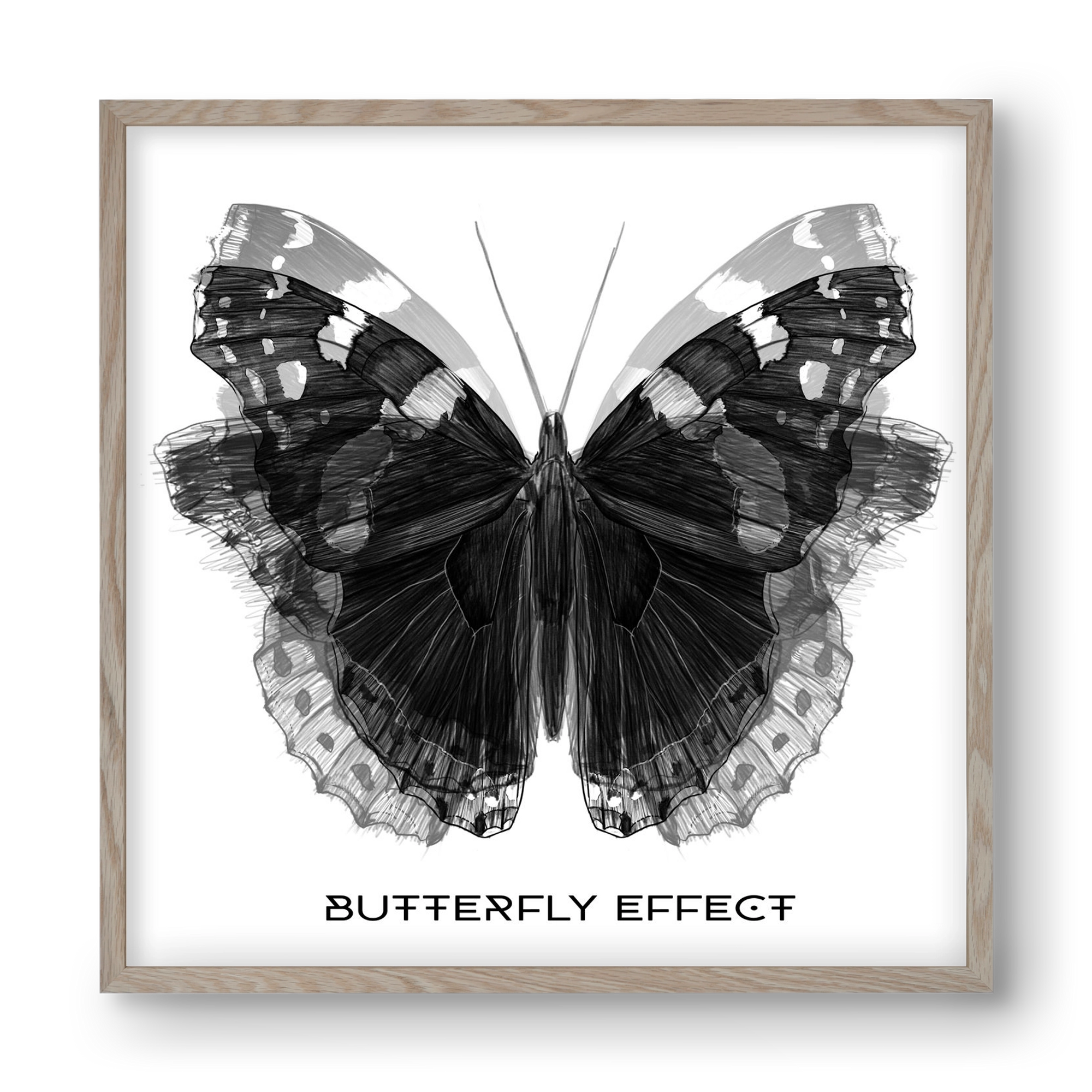 Butterfly effect, 40x40 cm (40x40 cm), Tölgy keret