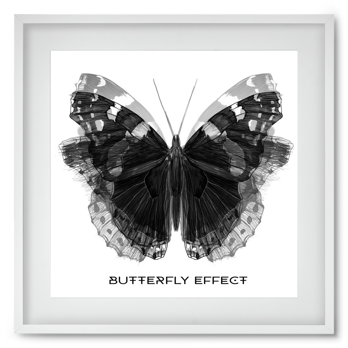 Butterfly effect, 50x50 cm (40x40 cm), Fehér keret, paszpartuval