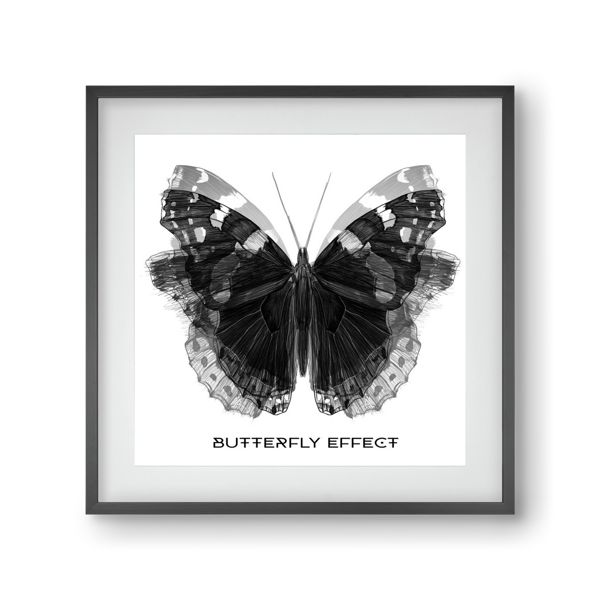Butterfly effect, 30x30 cm (20x20 cm), Fekete keret, paszpartuval