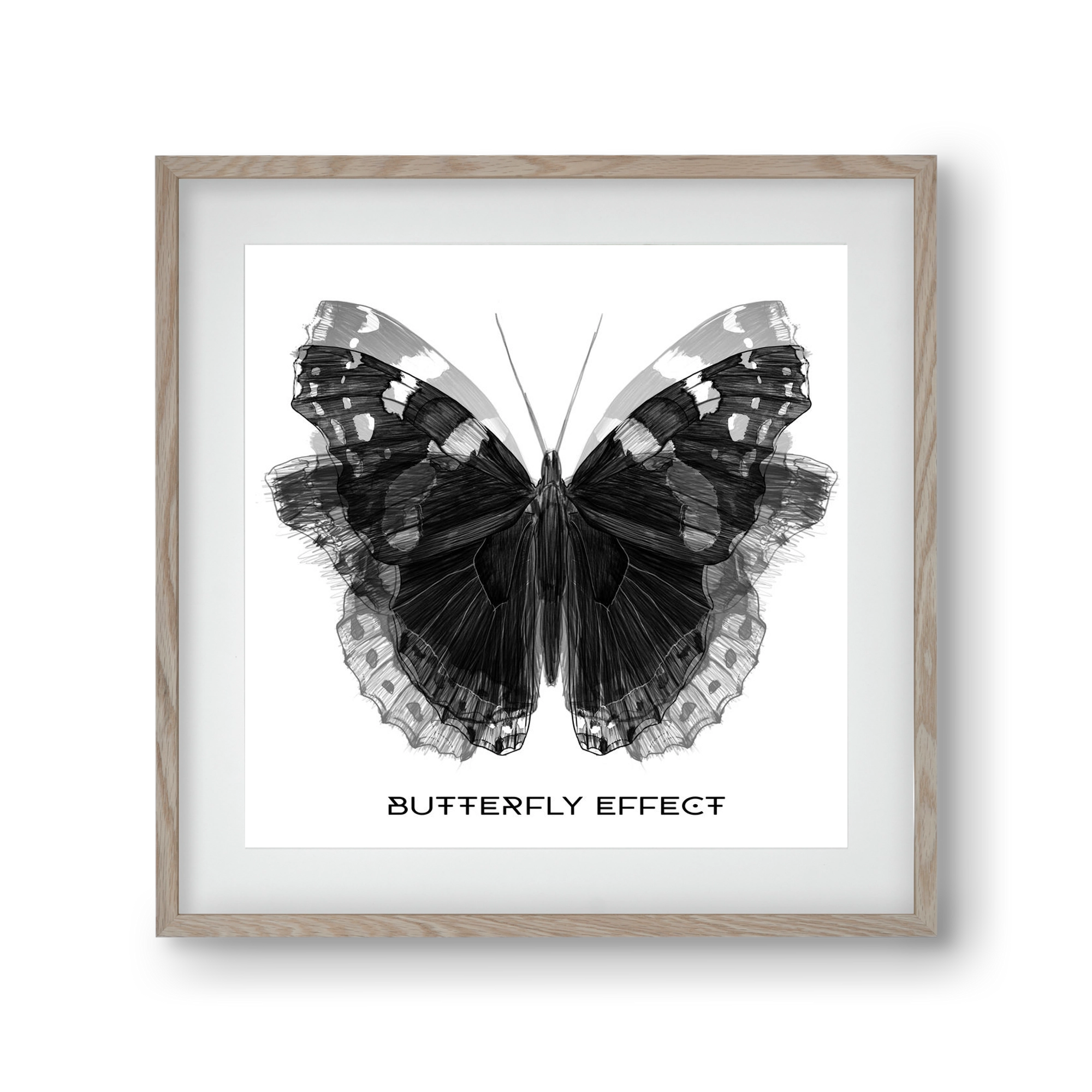Butterfly effect, 30x30 cm (20x20 cm), Tölgy keret, paszpartuval