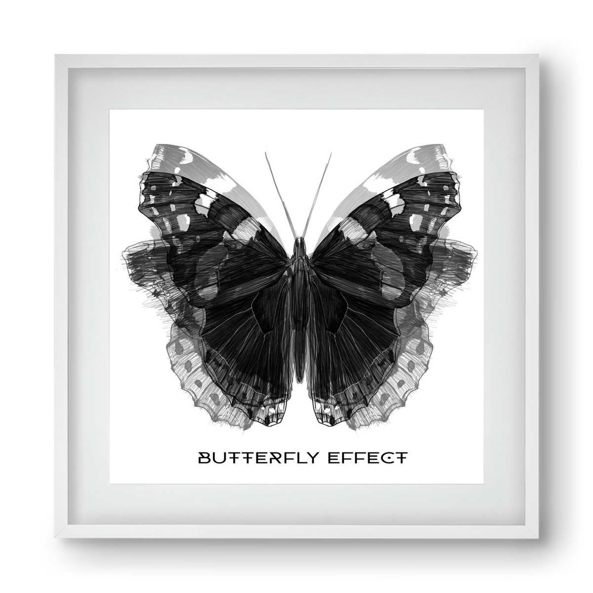 Butterfly effect, 40x40 cm (30x30 cm), Fehér keret, paszpartuval