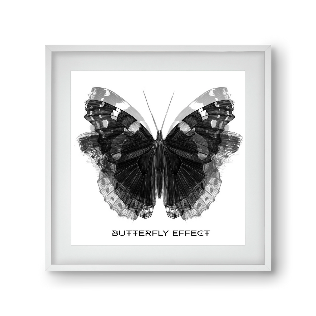 Butterfly effect, 30x30 cm (20x20 cm), Fehér keret, paszpartuval