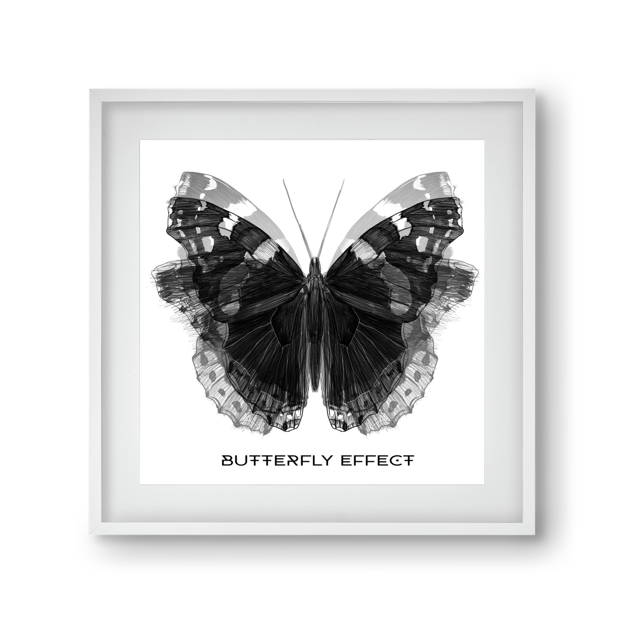 Butterfly effect, 30x30 cm (20x20 cm), Fehér keret, paszpartuval