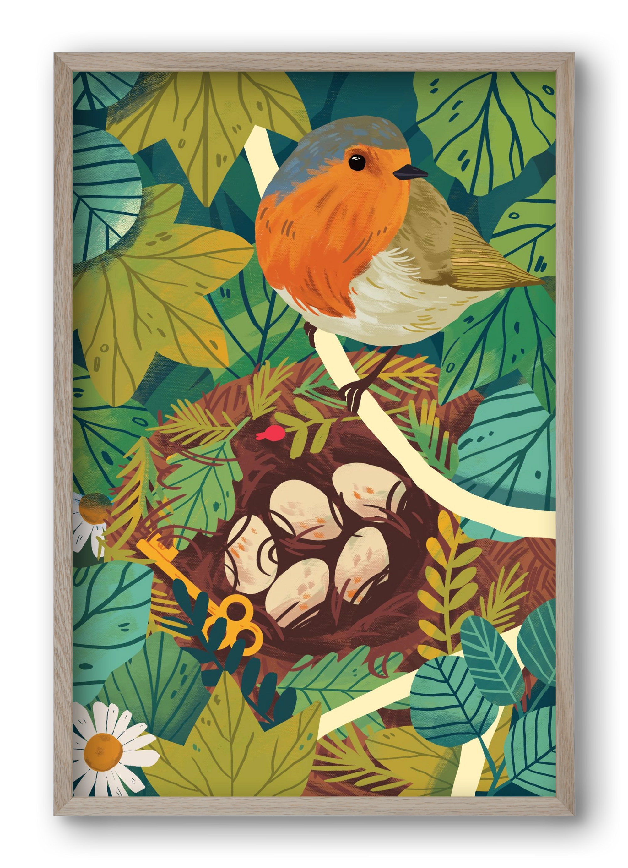 Fészek, 40x60 cm (40x60 cm), Tölgy keret