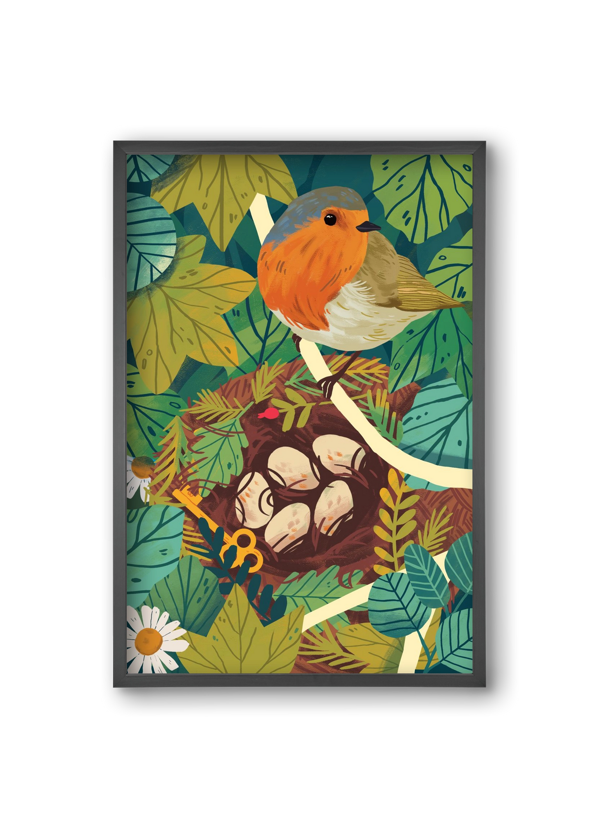 Fészek, 20x30 cm (20x30 cm), Fekete keret