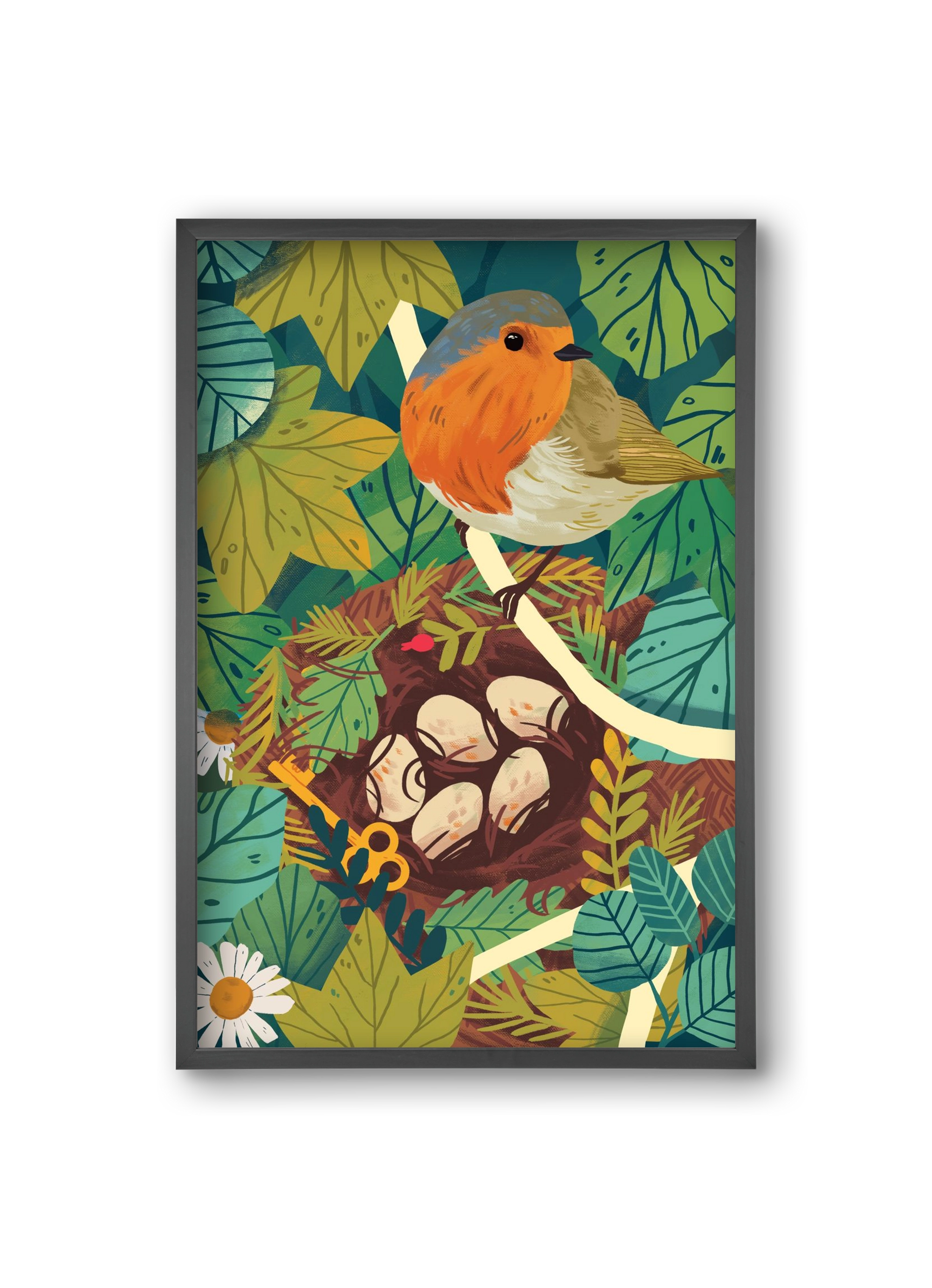 Fészek, 20x30 cm (20x30 cm), Fekete keret