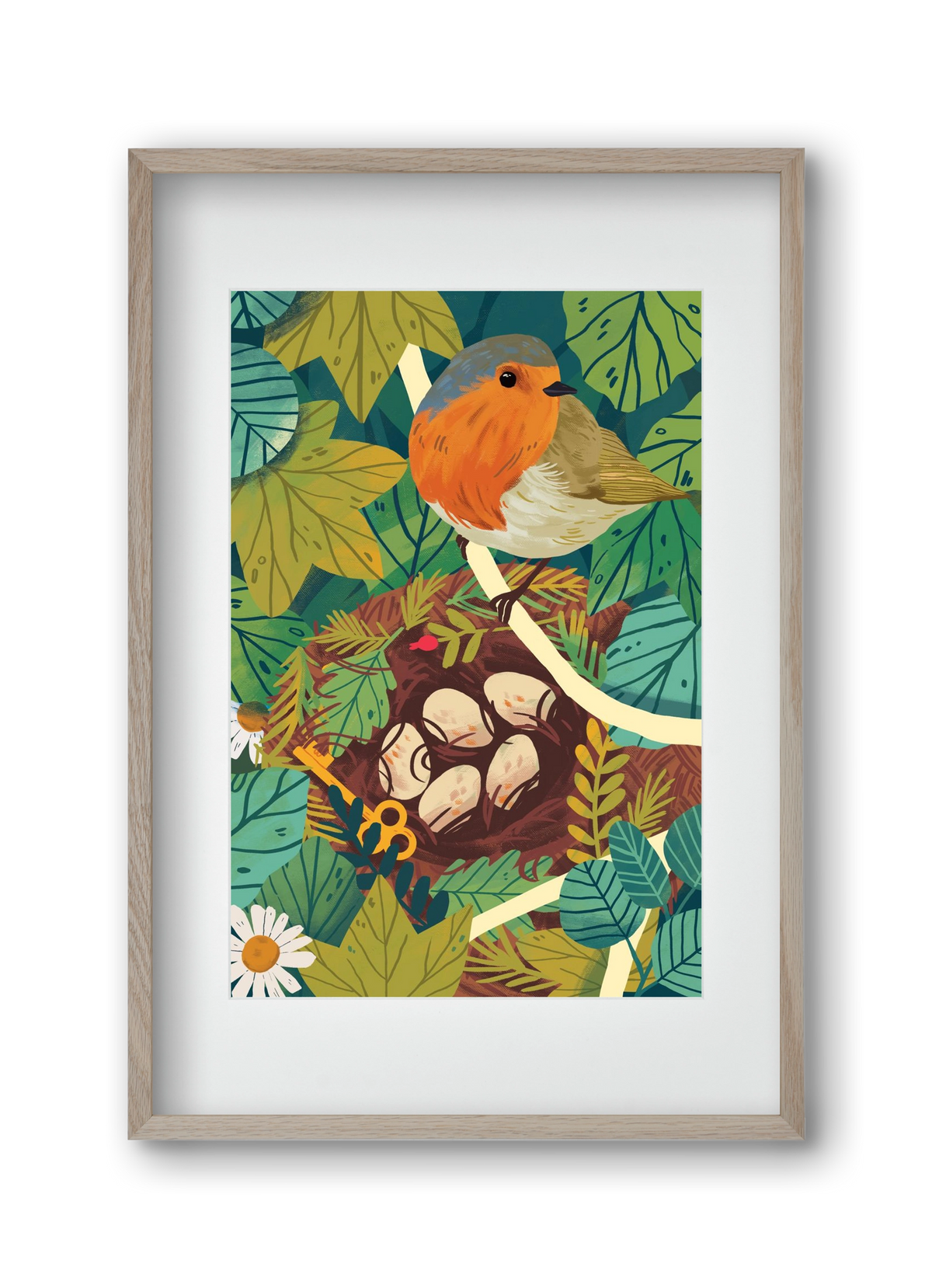 Fészek, 30x45 cm (20x30 cm), Tölgy keret, paszpartuval