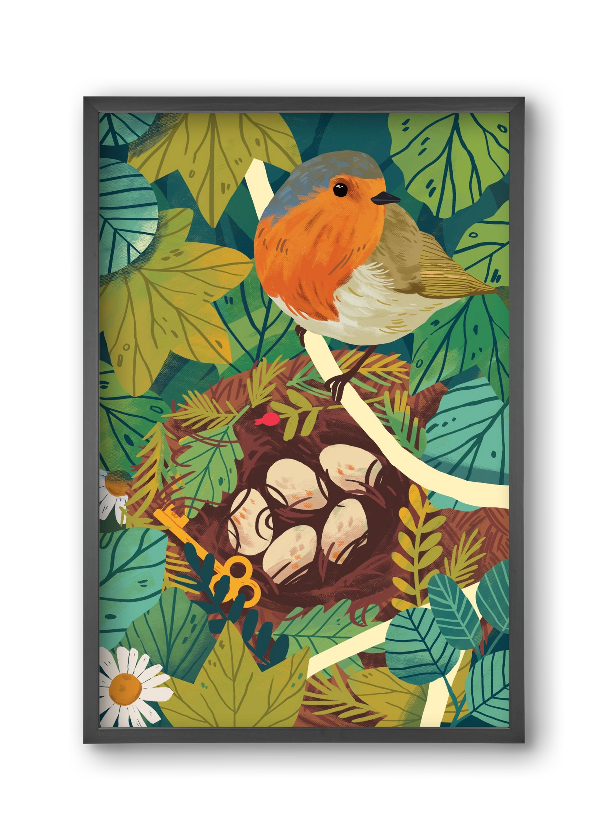 Fészek, 30x45 cm (30x45 cm), Fekete keret