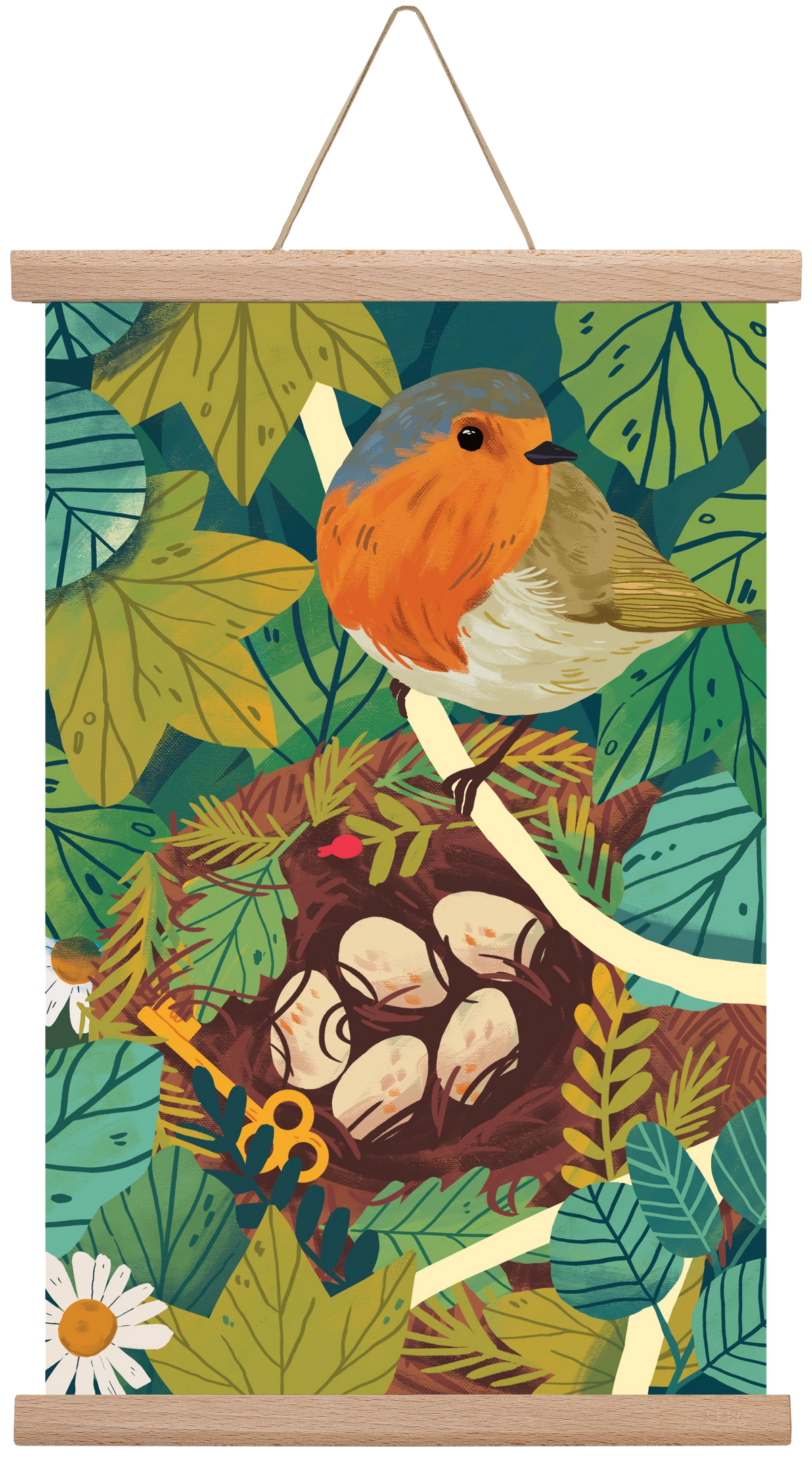 Fészek, 30x45 cm (30x45 cm), Tölgy akasztó