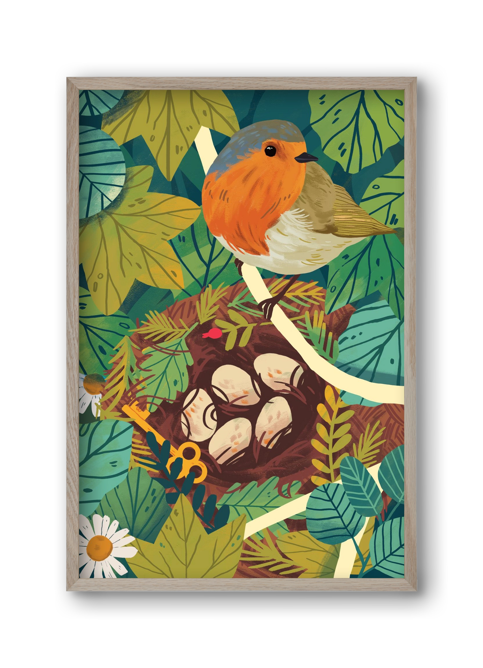 Fészek, 30x45 cm (30x45 cm), Tölgy keret