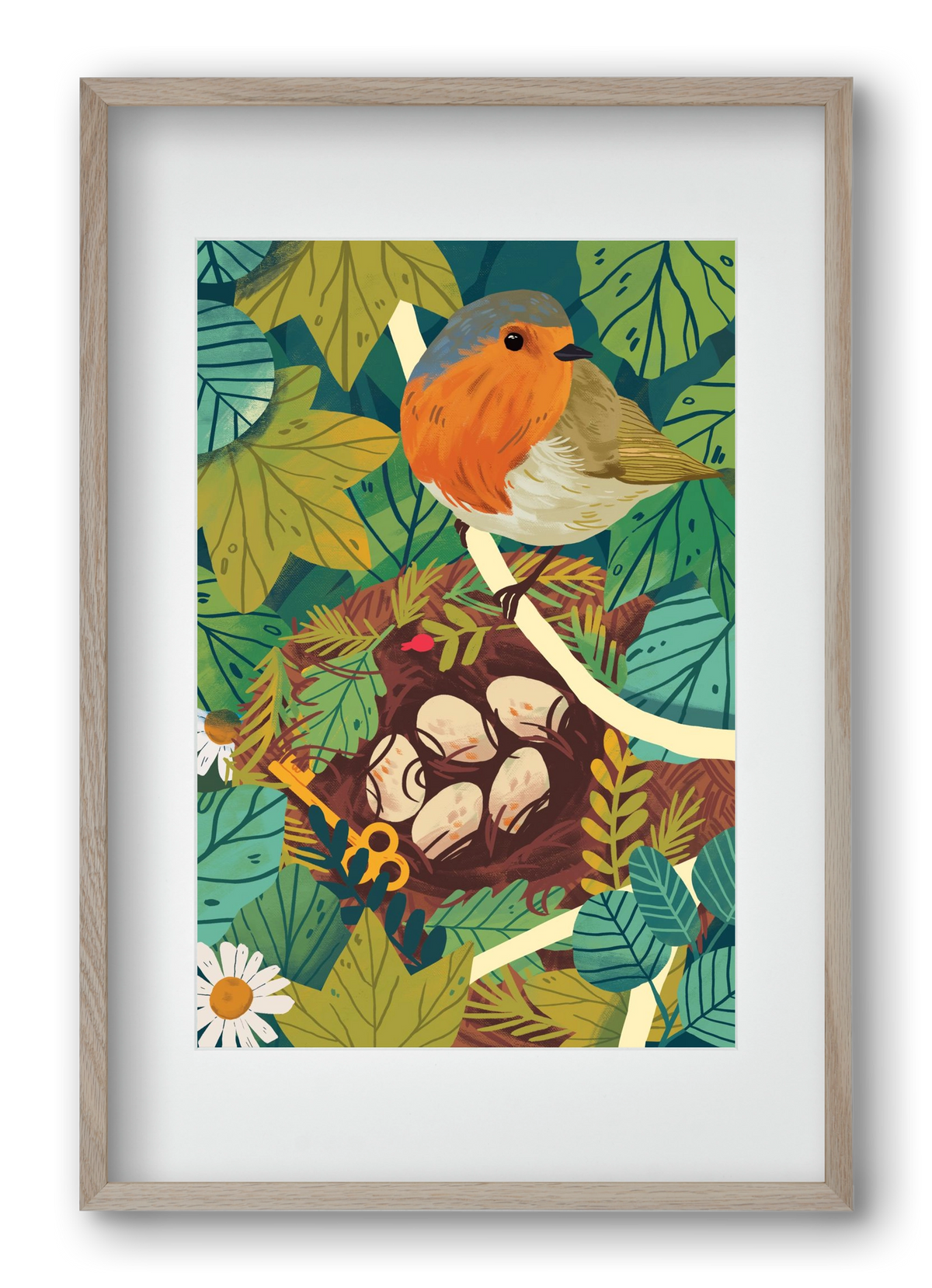 Fészek, 40x60 cm (30x45 cm), Tölgy keret, paszpartuval