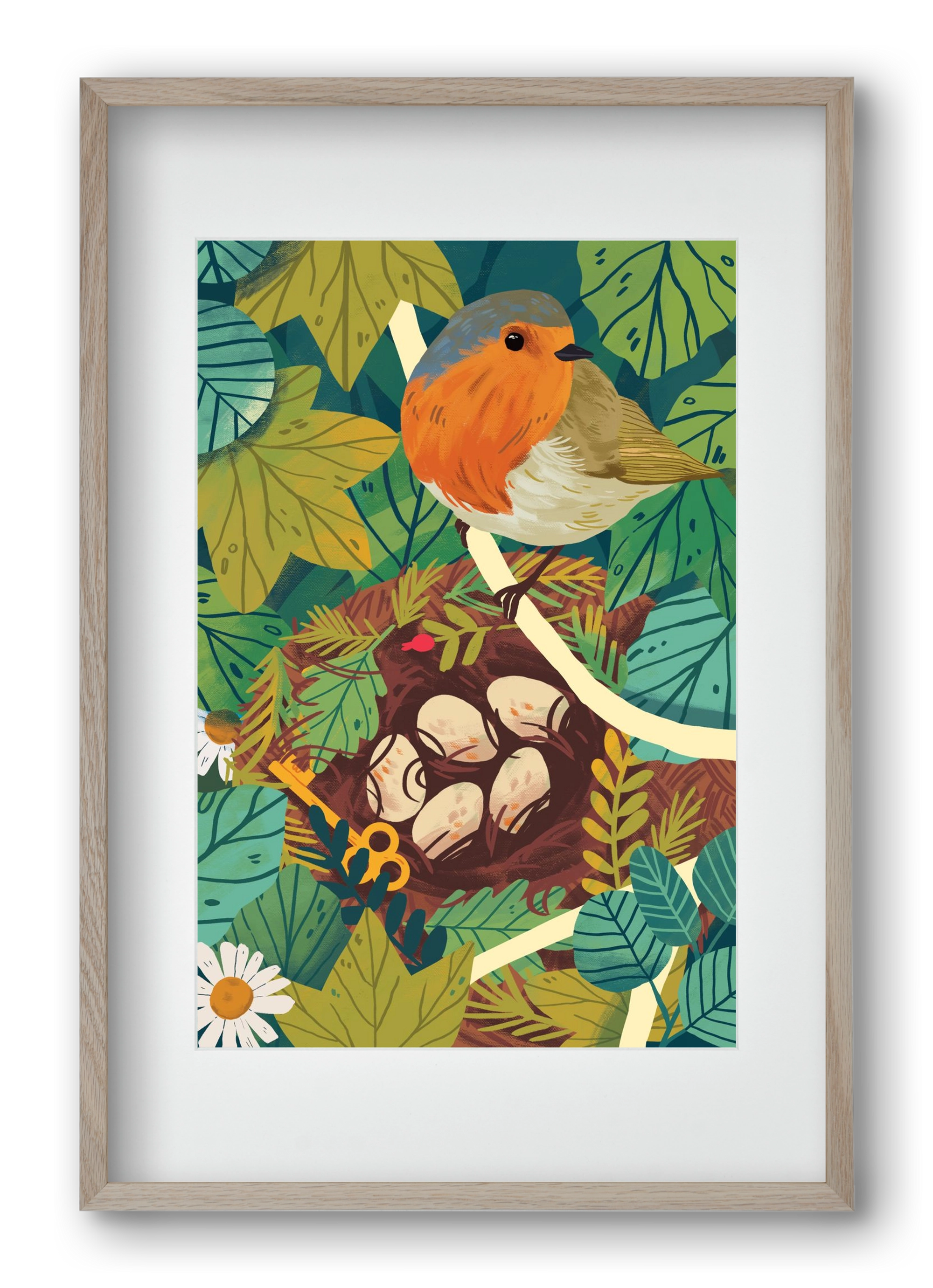 Fészek, 40x60 cm (30x45 cm), Tölgy keret, paszpartuval