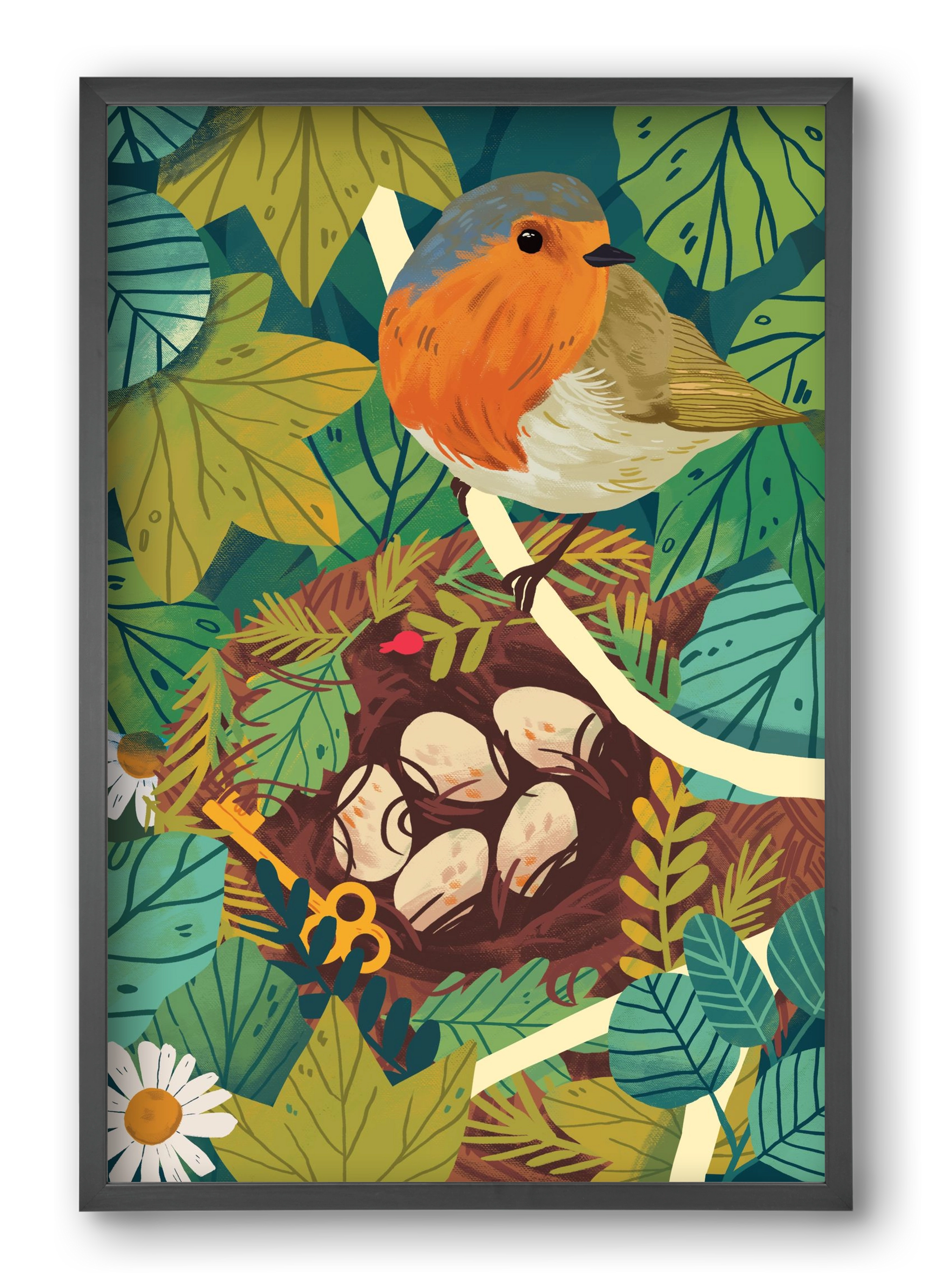 Fészek, 40x60 cm (40x60 cm), Fekete keret