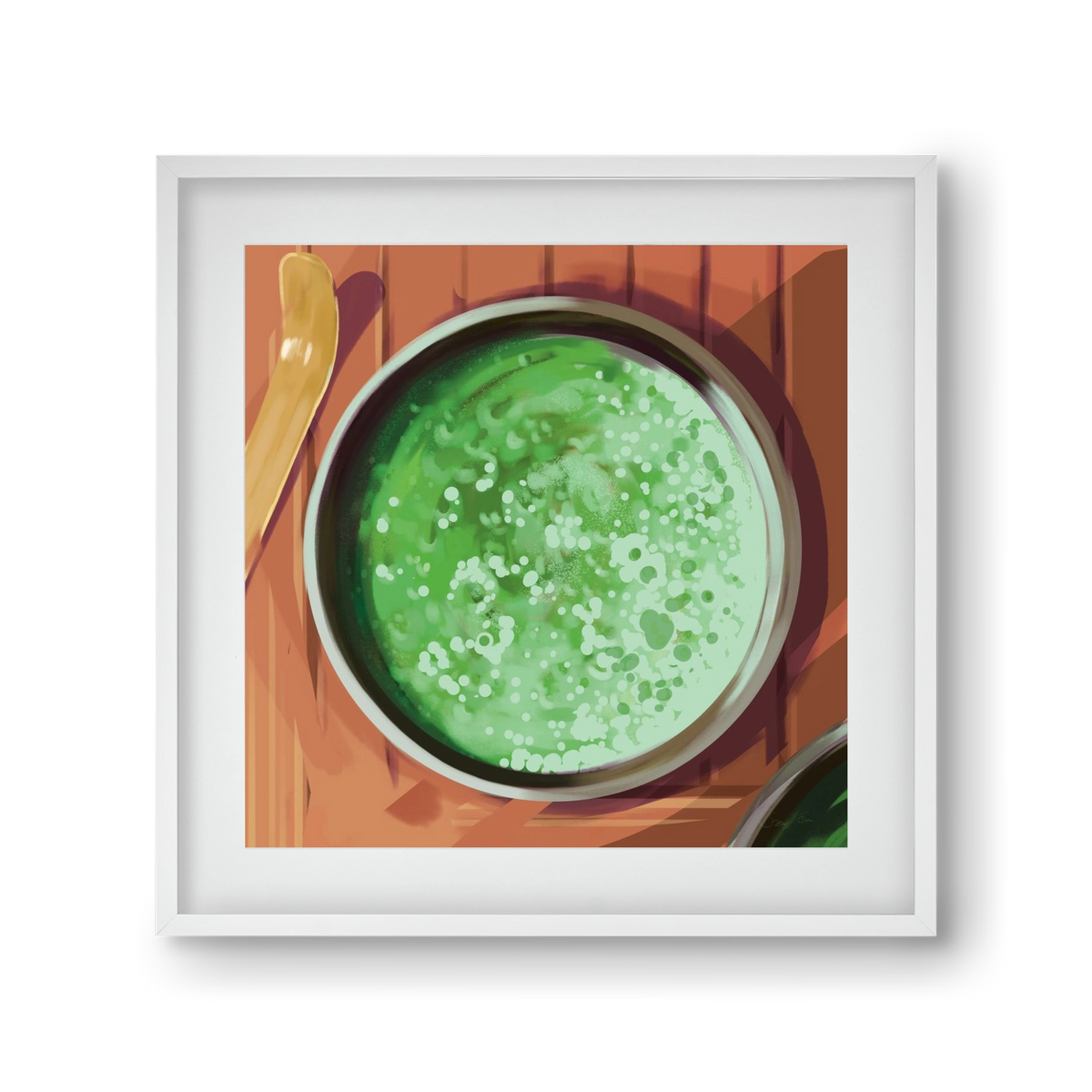 Matcha, 30x30 cm (20x20 cm), Fehér keret, paszpartuval