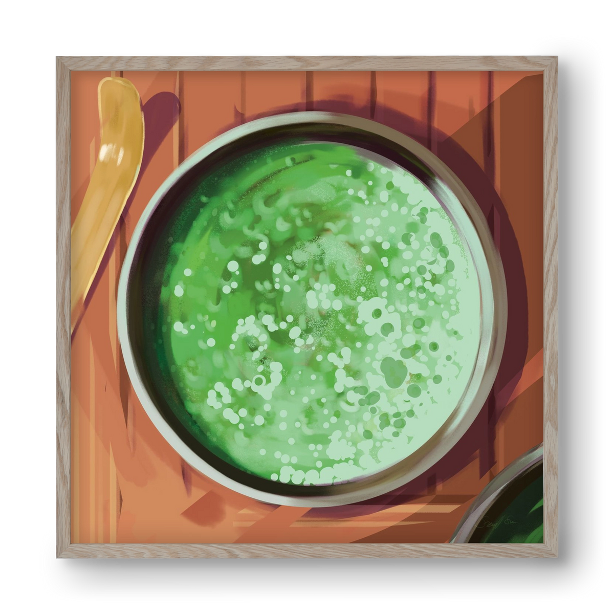 Matcha, 40x40 cm (40x40 cm), Tölgy keret