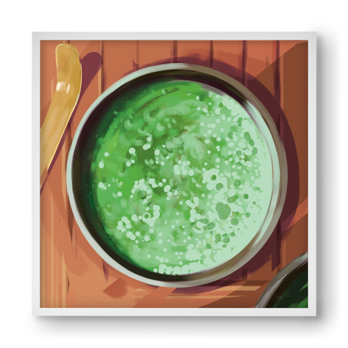 Matcha, 40x40 cm (40x40 cm), Fehér keret