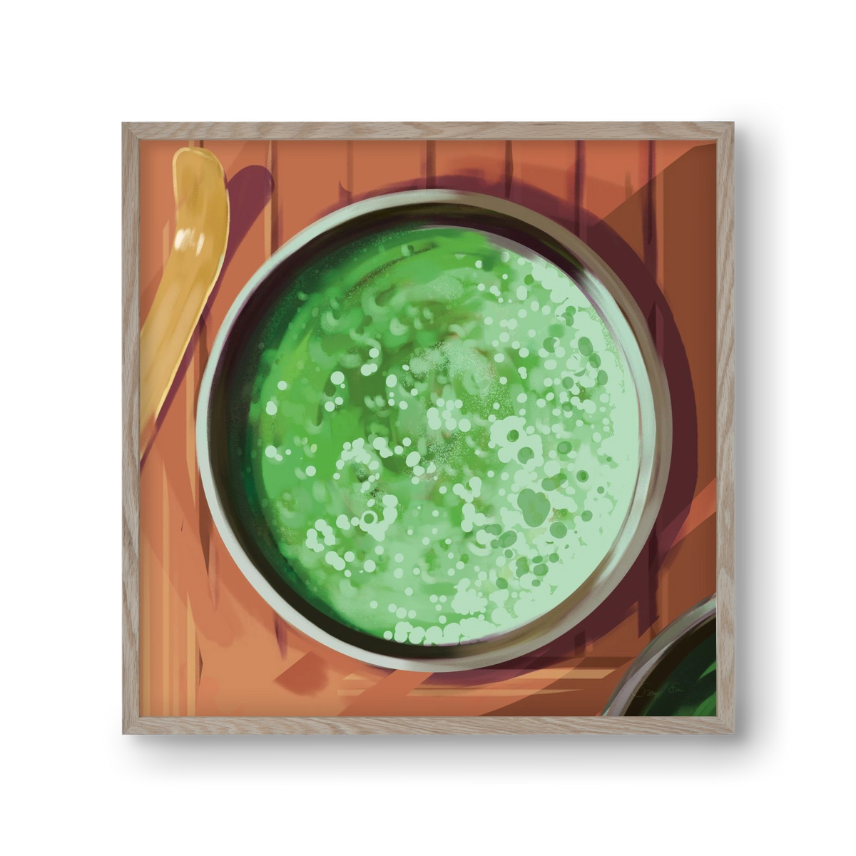 Matcha, 30x30 cm (30x30 cm), Tölgy keret