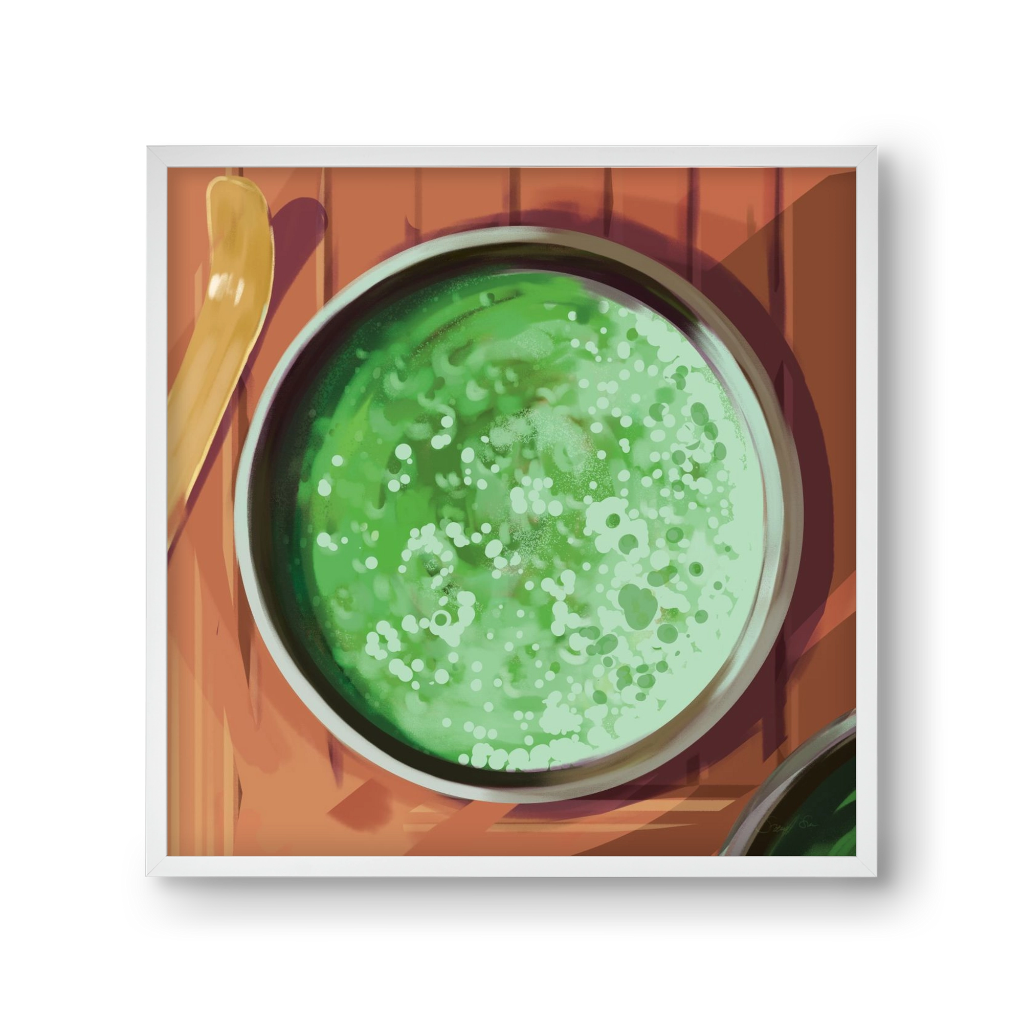 Matcha, 30x30 cm (30x30 cm), Fehér keret