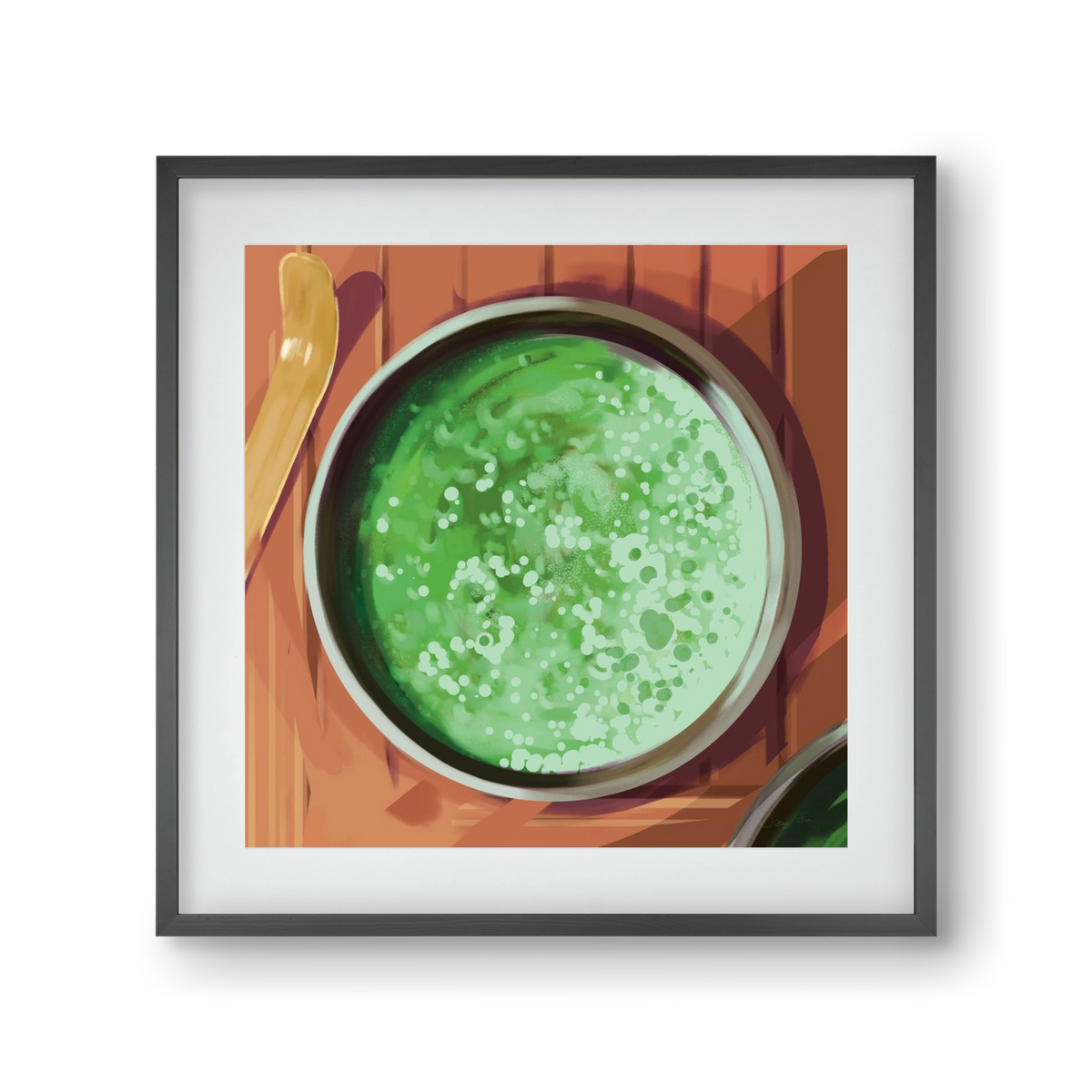 Matcha, 30x30 cm (20x20 cm), Fekete keret, paszpartuval
