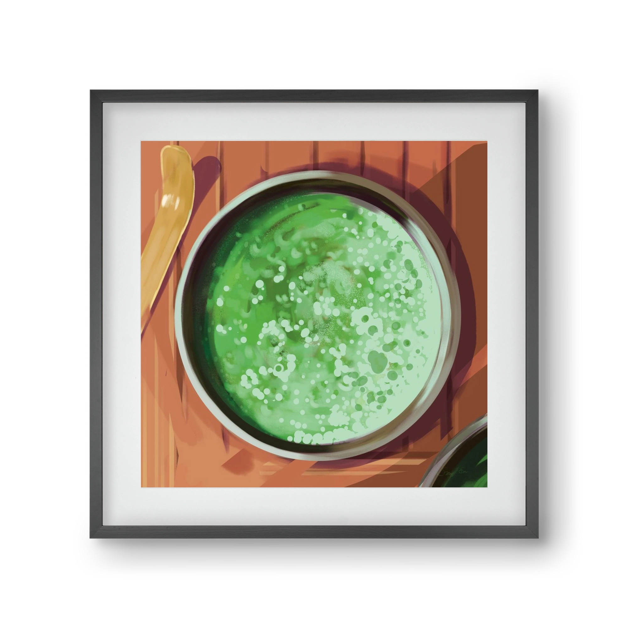 Matcha, 30x30 cm (20x20 cm), Fekete keret, paszpartuval