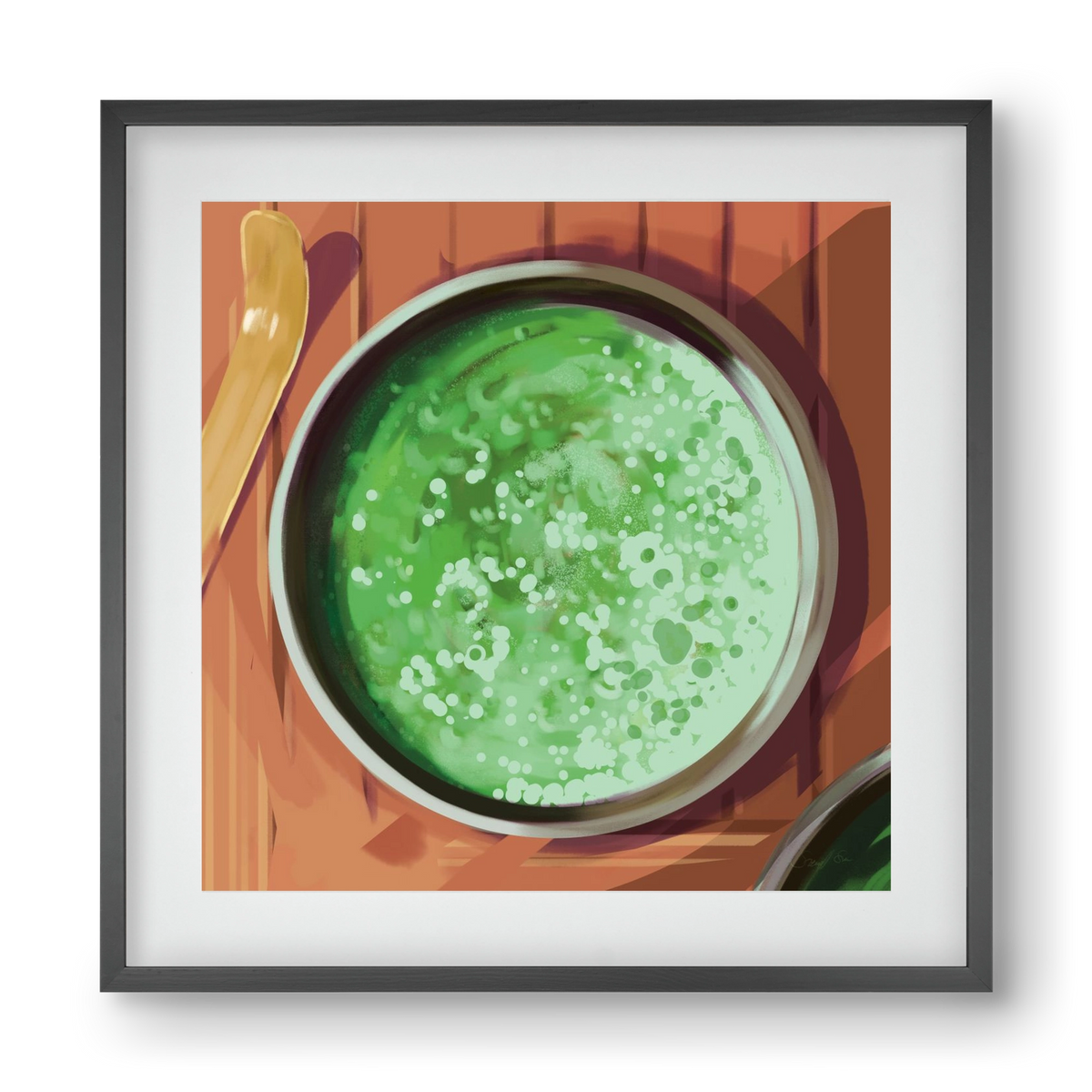 Matcha, 40x40 cm (30x30 cm), Fekete keret, paszpartuval