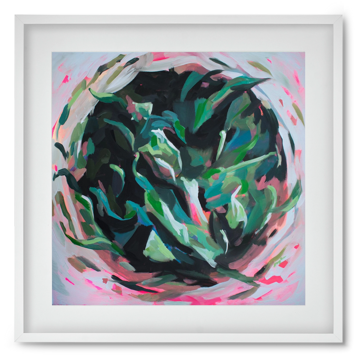 Gyokuro, 50x50 cm (40x40 cm), Fehér keret, paszpartuval