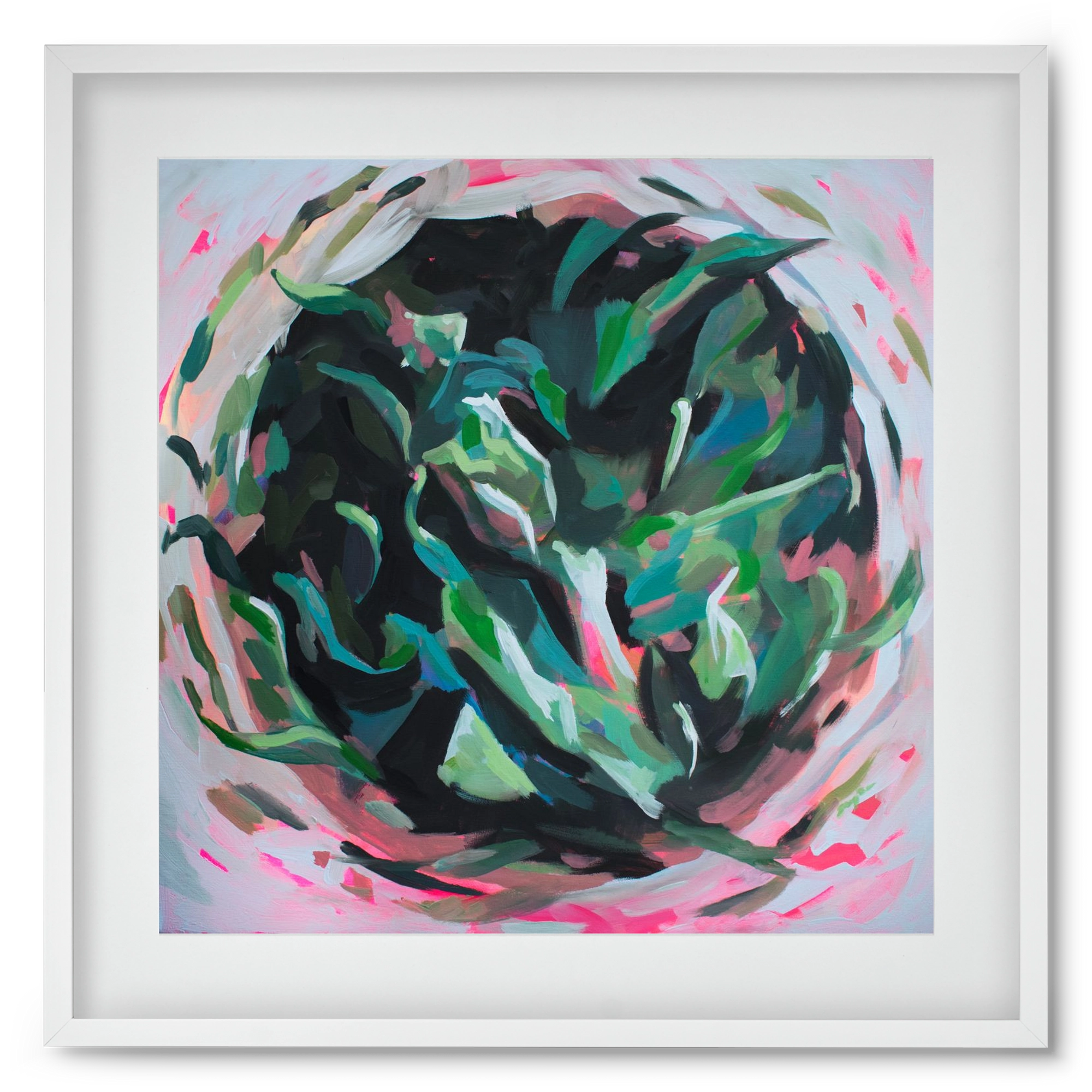 Gyokuro, 50x50 cm (40x40 cm), Fehér keret, paszpartuval