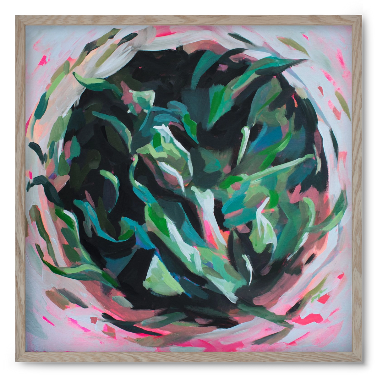 Gyokuro, 50x50 cm (50x50 cm), Tölgy keret