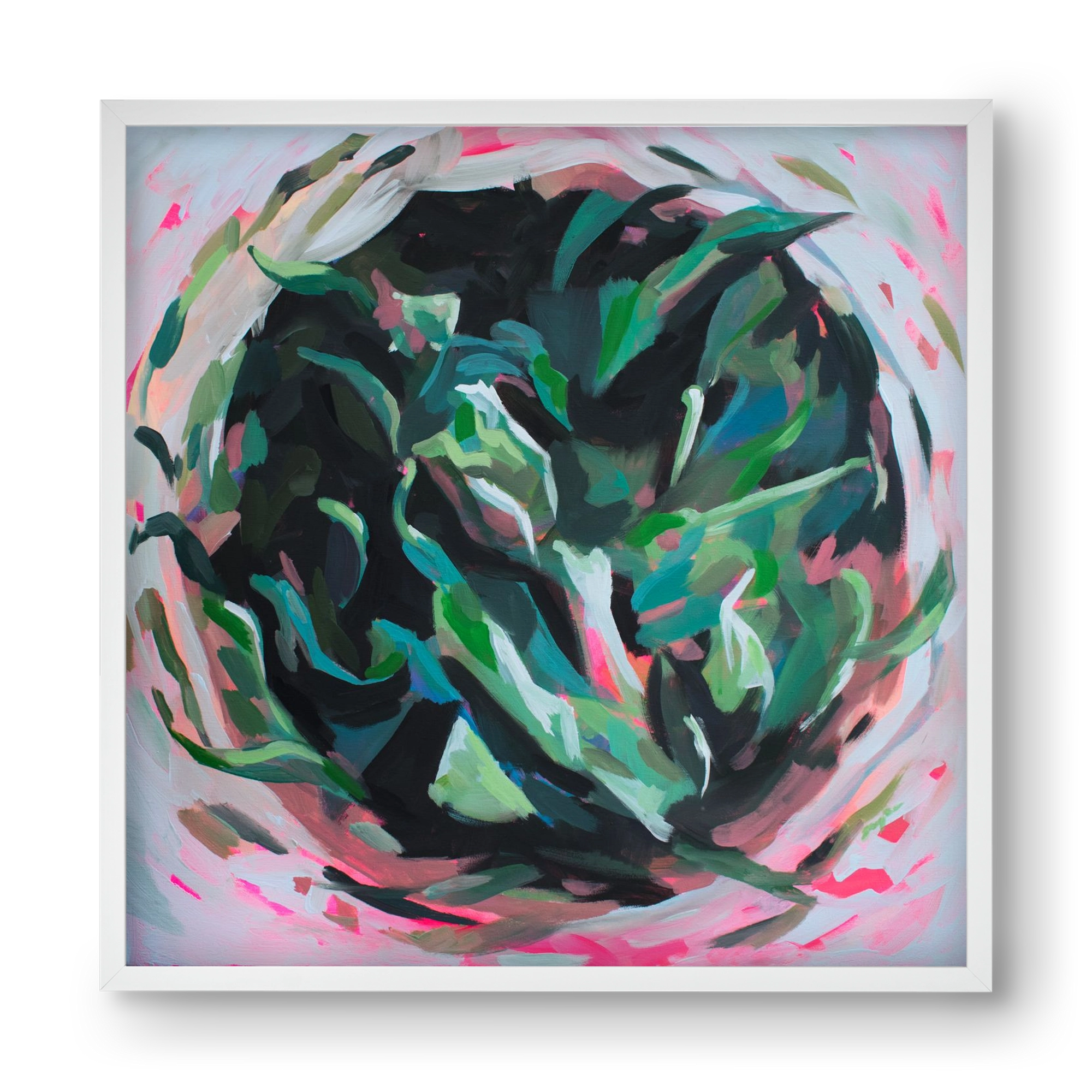 Gyokuro, 40x40 cm (40x40 cm), Fehér keret