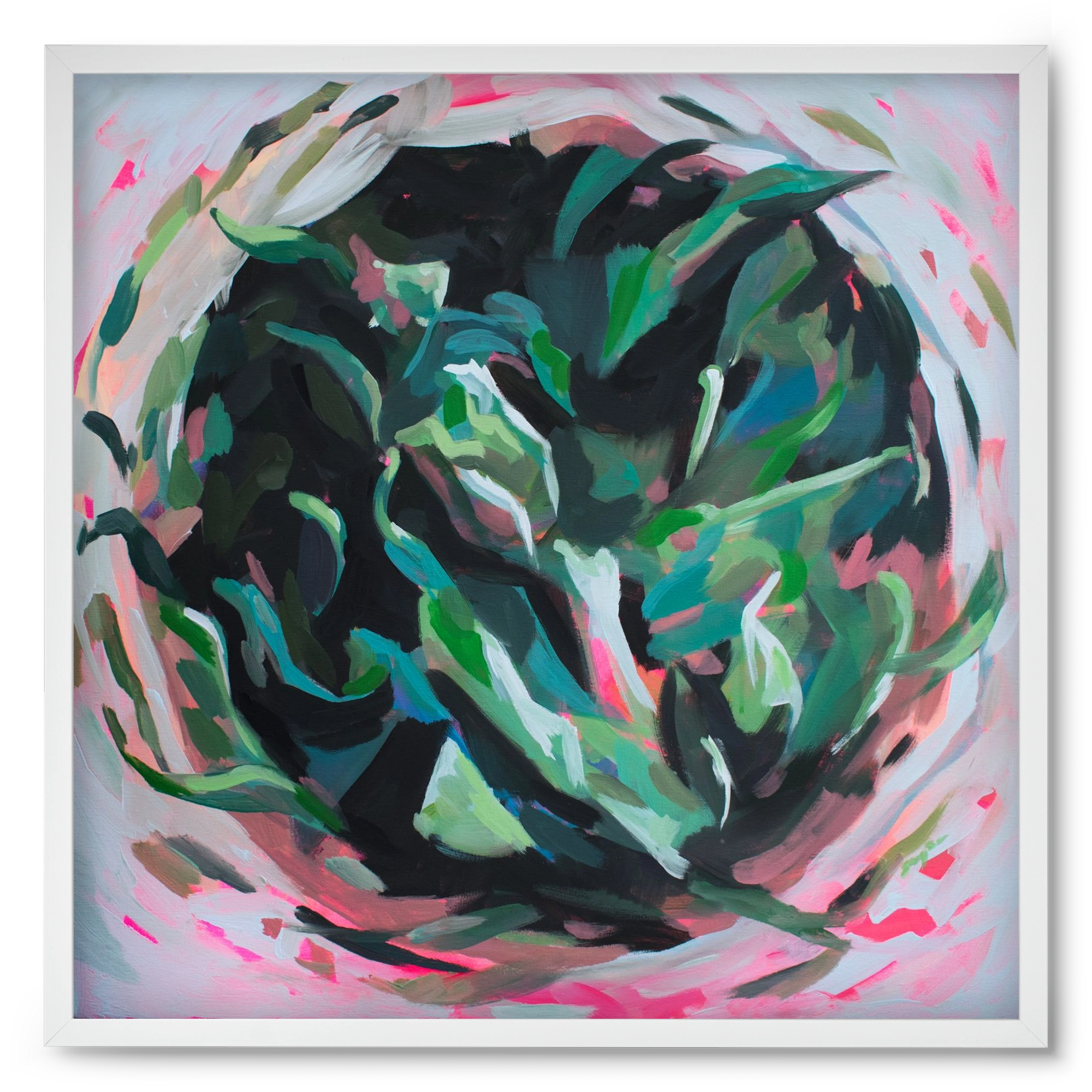 Gyokuro, 50x50 cm (50x50 cm), Fehér keret