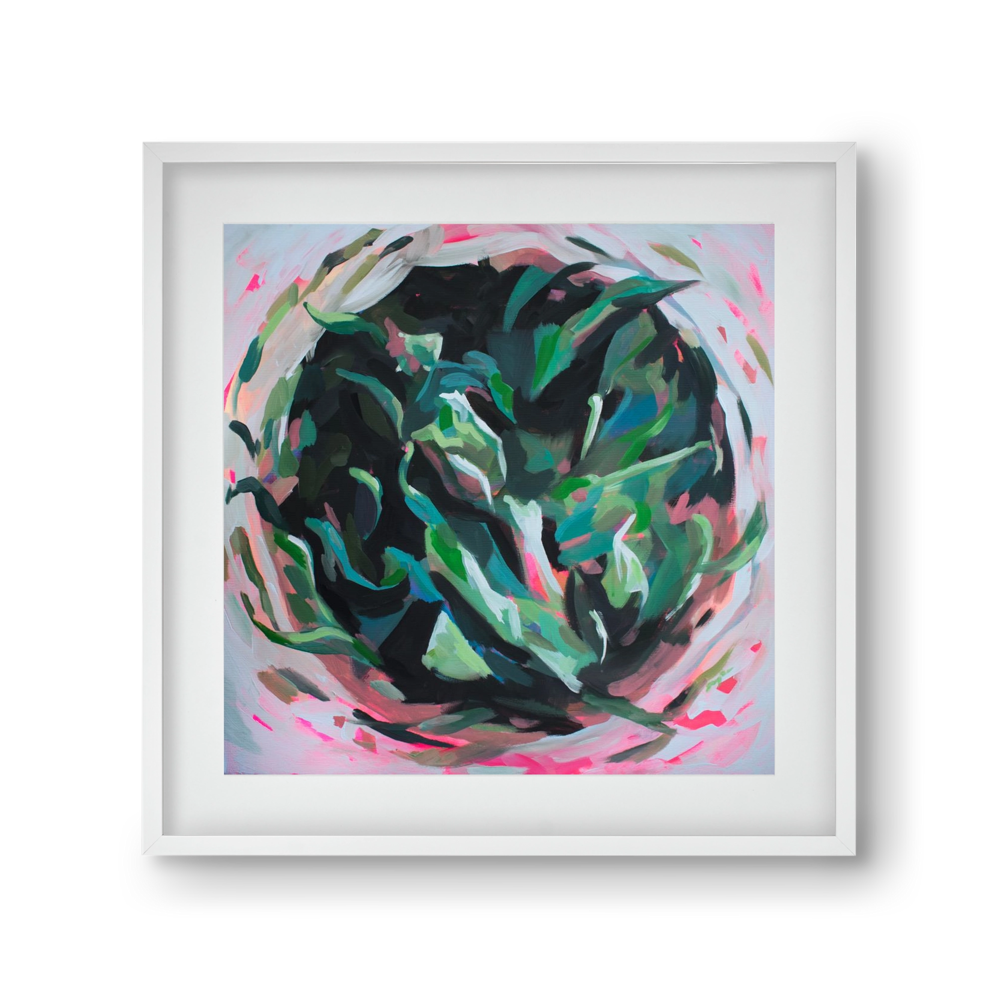 Gyokuro, 30x30 cm (20x20 cm), Fehér keret, paszpartuval